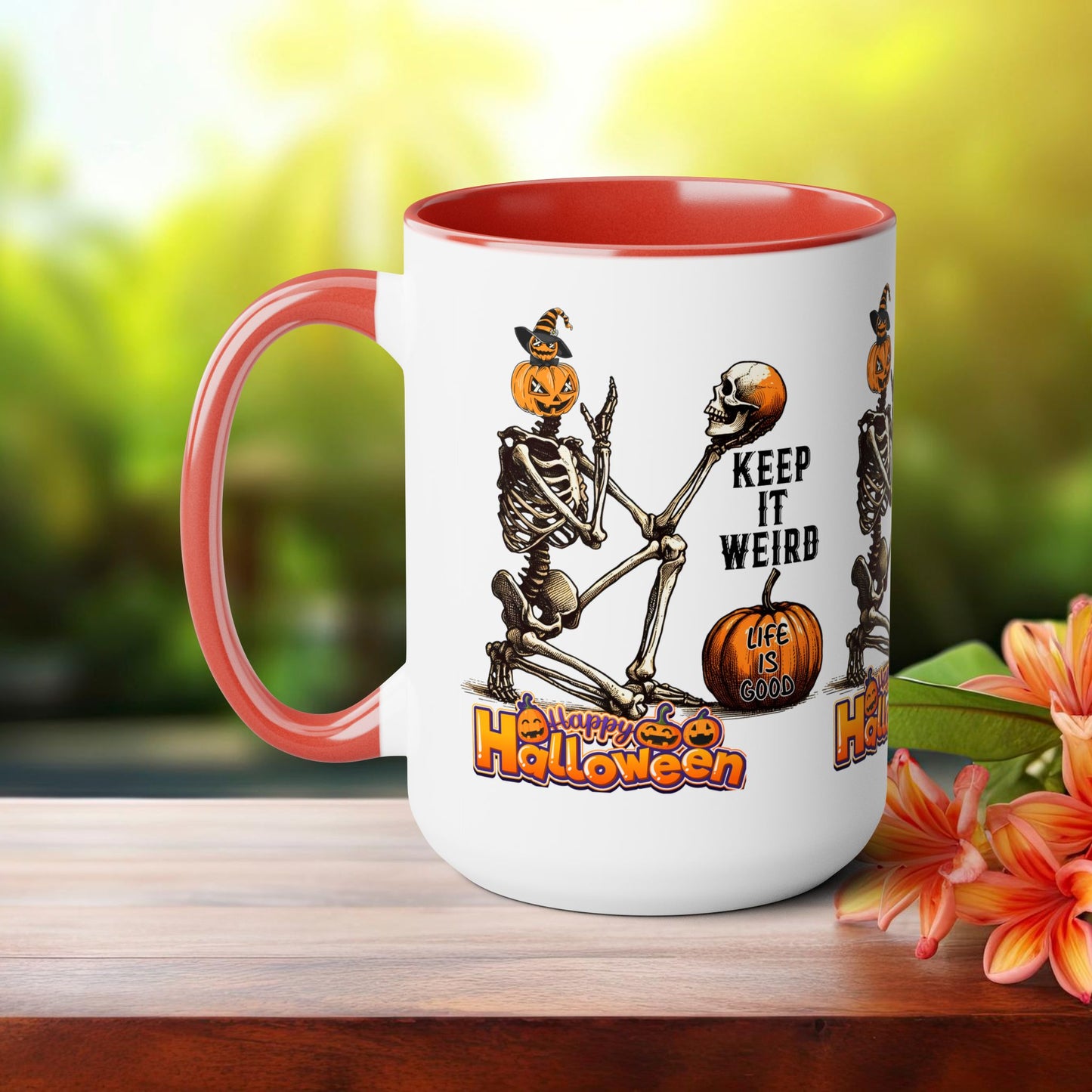 Keep It Weird Halloween Coffee Mug, Beware Halloween Coffee Mug, Trick or Treat Halloween Coffee Mug, Cute Skeleton Coffee Mug, Spooky Season Halloween Coffee Mug.