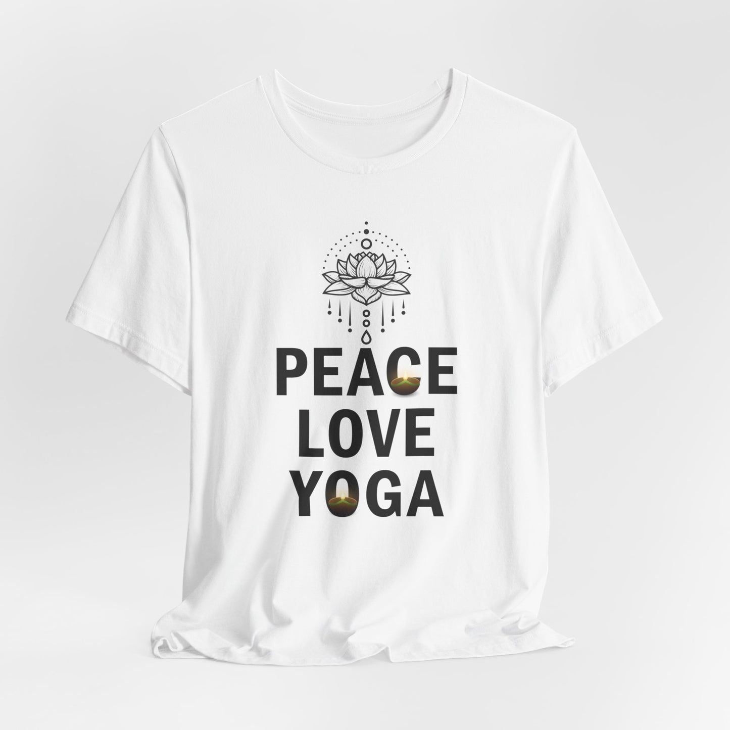 Peace Love Yoga T-Shirt, Cute Yoga workout Shirt, Yoga lovers T-shirt, Yoga Instructor Gift, Gym shirt, Gift For Yoga lover, Gift For Yogi.