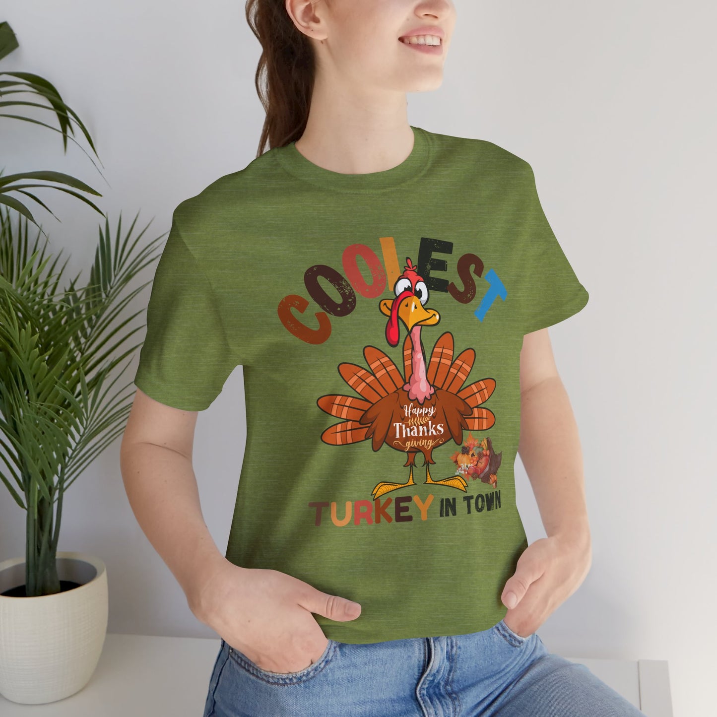 Coolest Turkey InTown T-shirt, Happy Thanksgiving T-shirt, Happy thanksgiving 2024 T-shirt, Thanksgiving Gift,Turkey Shirt, Family Thanksgiving, Holiday Outfit.