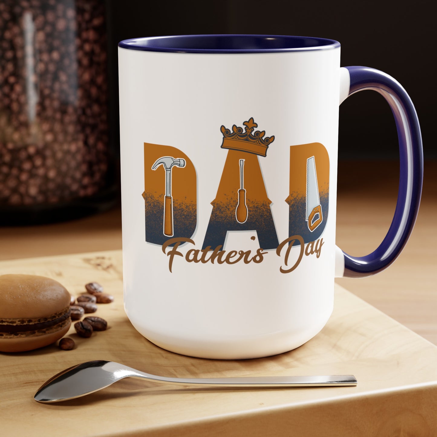 Happy father's dayTow-Tone Coffee Mug.15oz, Gift for Dad, Daddy's Coffee Mug