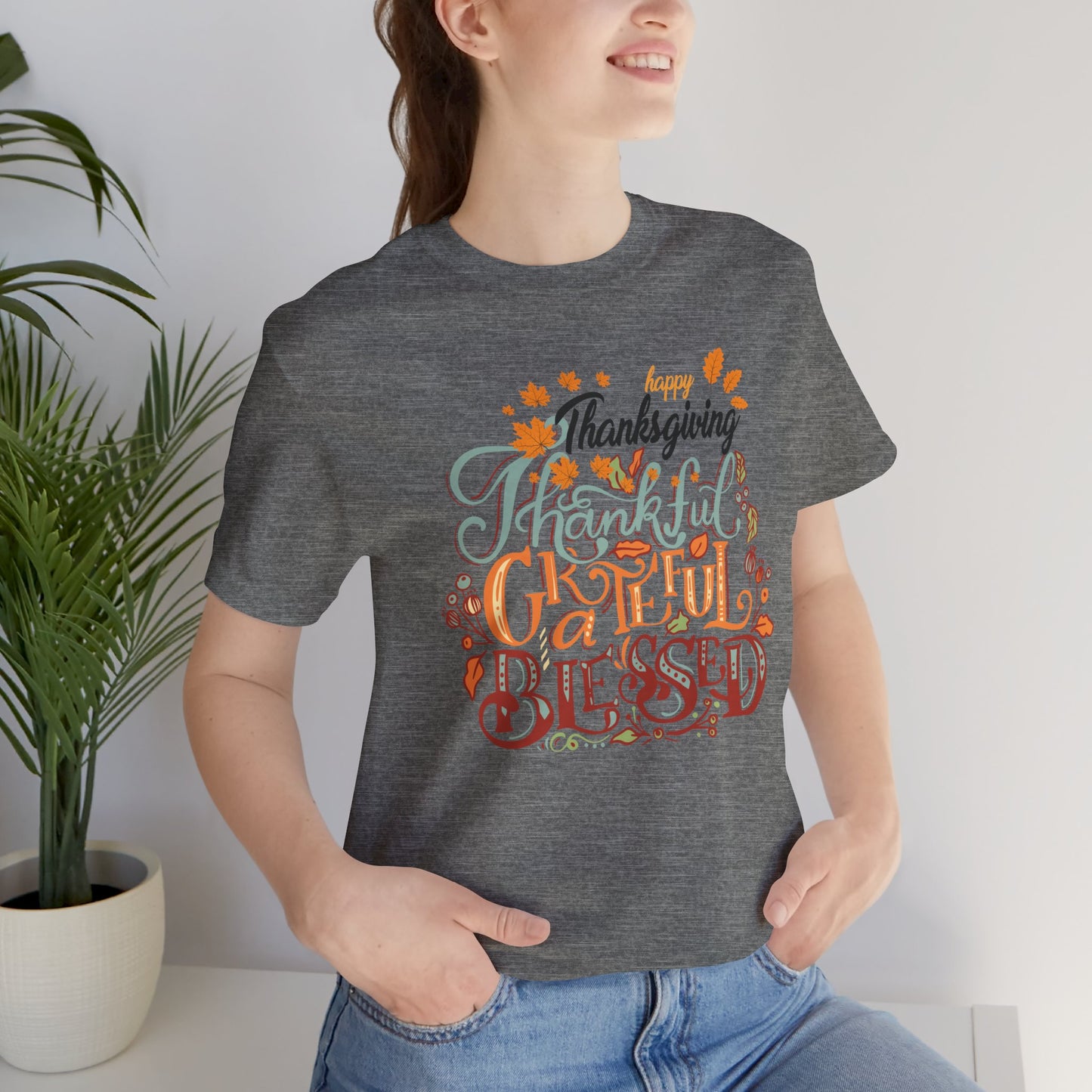 Thankful Grateful Blessed T-shirt, Happy Thanksgiving T-shirt, Happy thanksgiving 2024 T-shirt, Thanksgiving Gift,Turkey Shirt, Family Thanksgiving, Holiday Outfit.