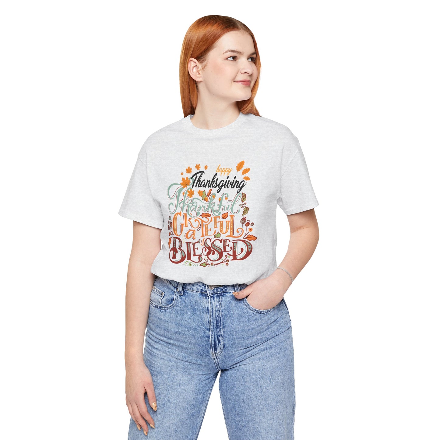 Thankful Grateful Blessed T-shirt, Happy Thanksgiving T-shirt, Happy thanksgiving 2024 T-shirt, Thanksgiving Gift,Turkey Shirt, Family Thanksgiving, Holiday Outfit.