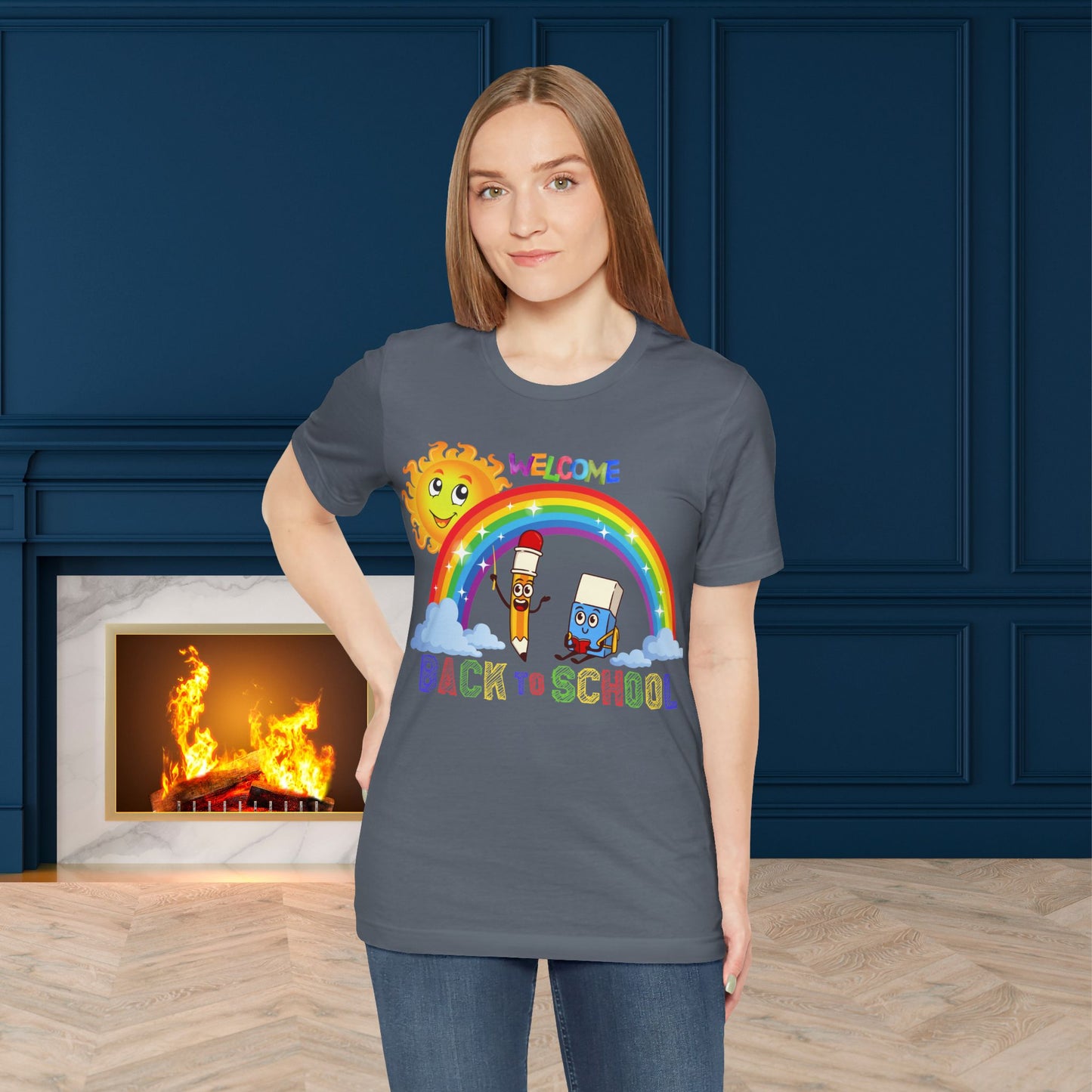 Welcome Back To School T-Shirt, Hello Teacher T-Shirt, Back To School T-Shirt, Teach Love Inspire Teacher Shirt, Teacher Back To school unisex jersey short sleeve.First Day Vibes T-Shirt.