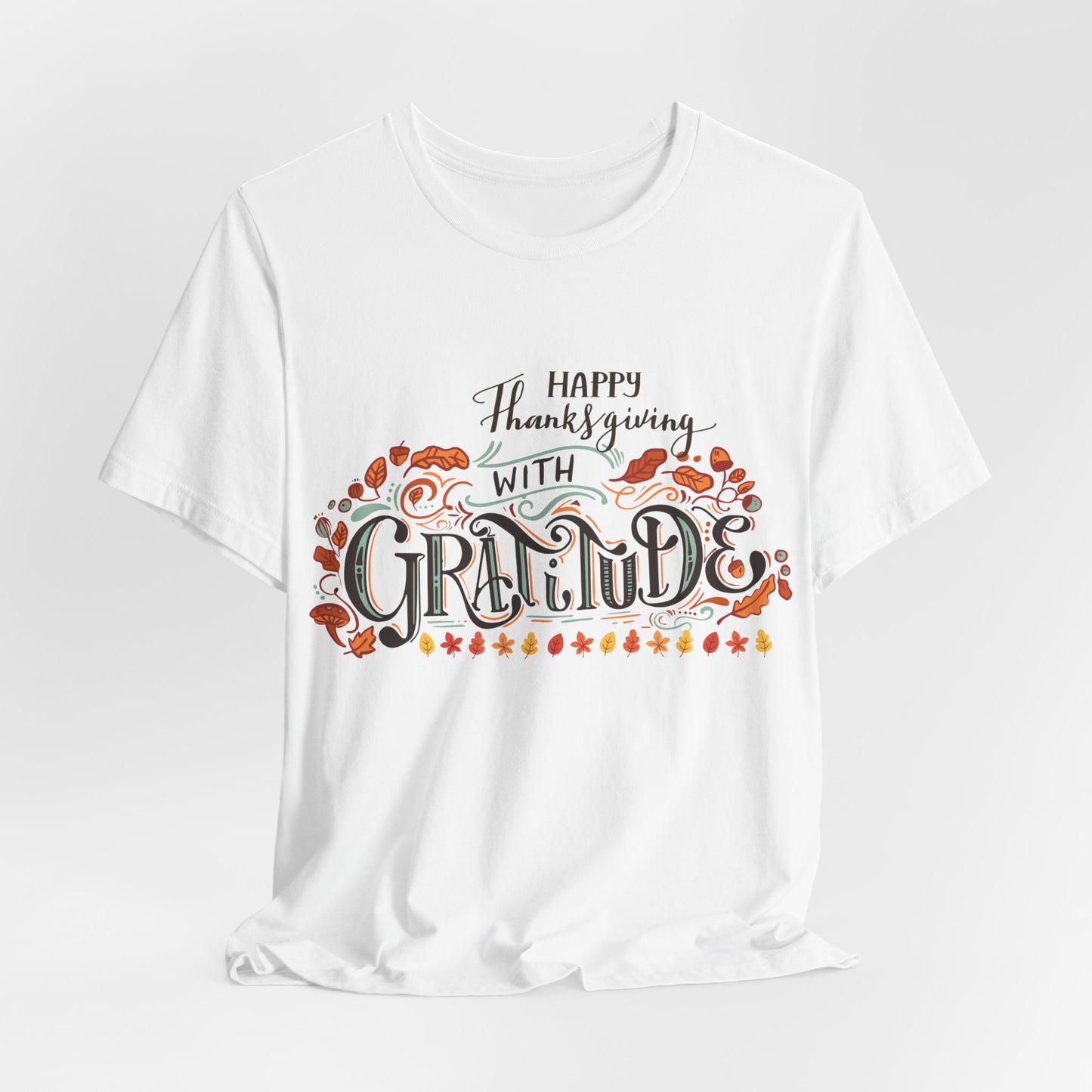 Happy Thanksgiving With Gratitude T-shirt, Happy thanksgiving 2024 T-shirt, Thanksgiving Gift,Turkey Shirt, Family Thanksgiving, Holiday Outfit.