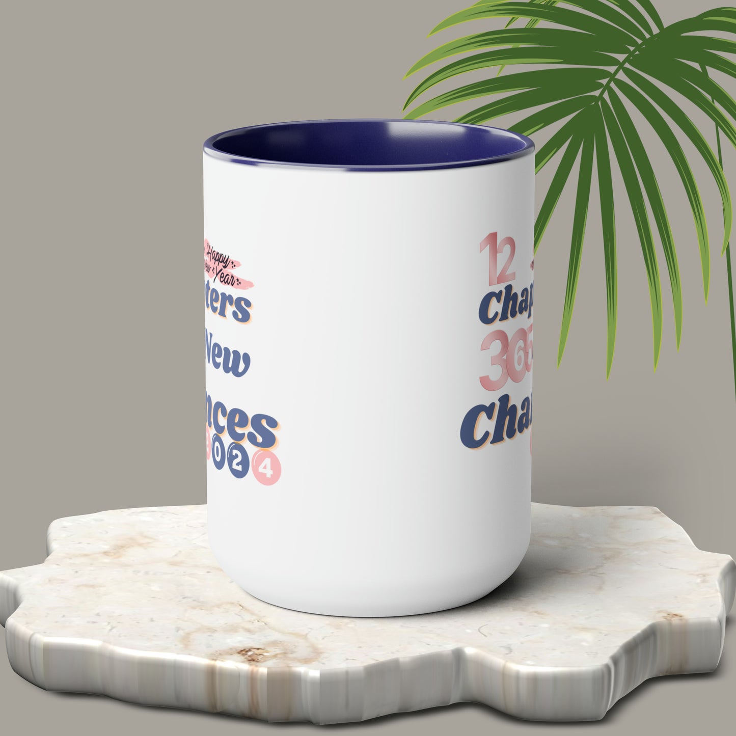 Happy New Year Two-Tone Coffee Mugs, 15oz