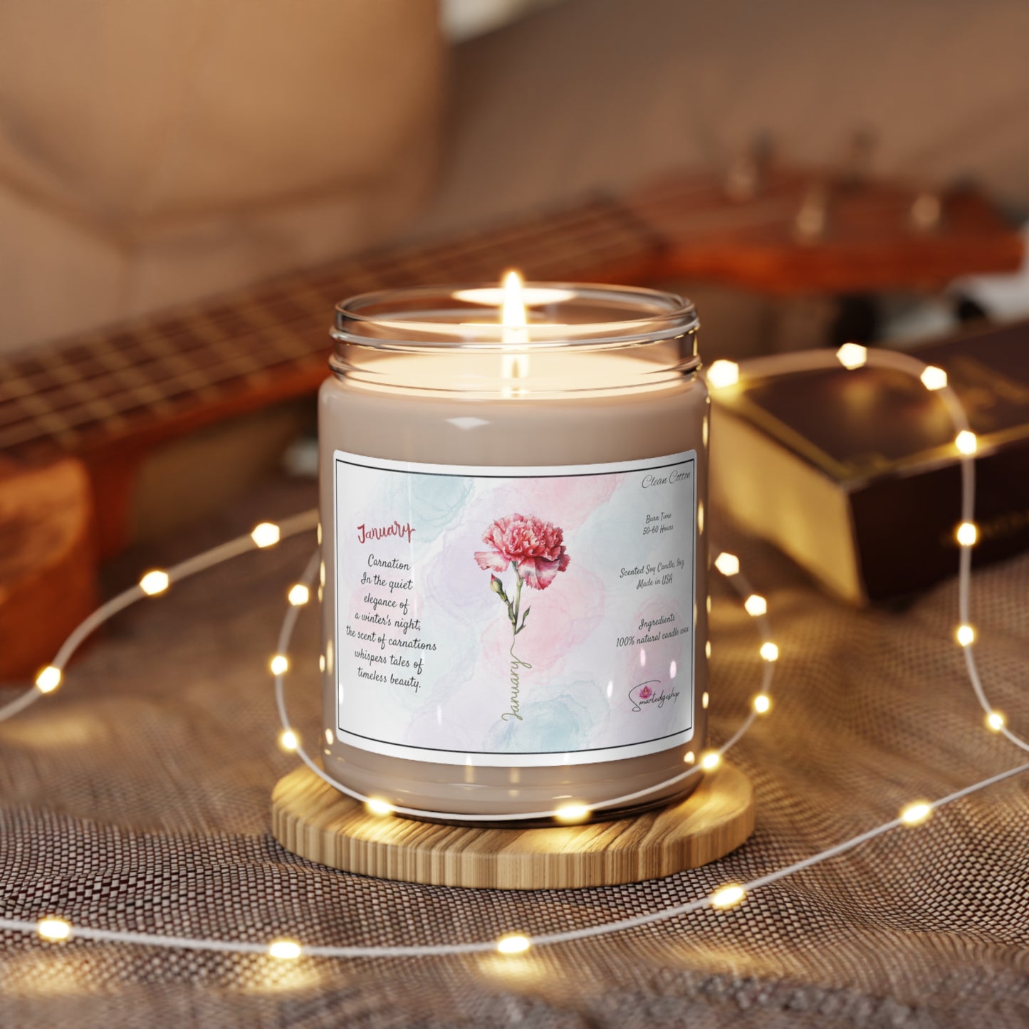 January Birth Month Flower Scented Soy Candle, 9oz