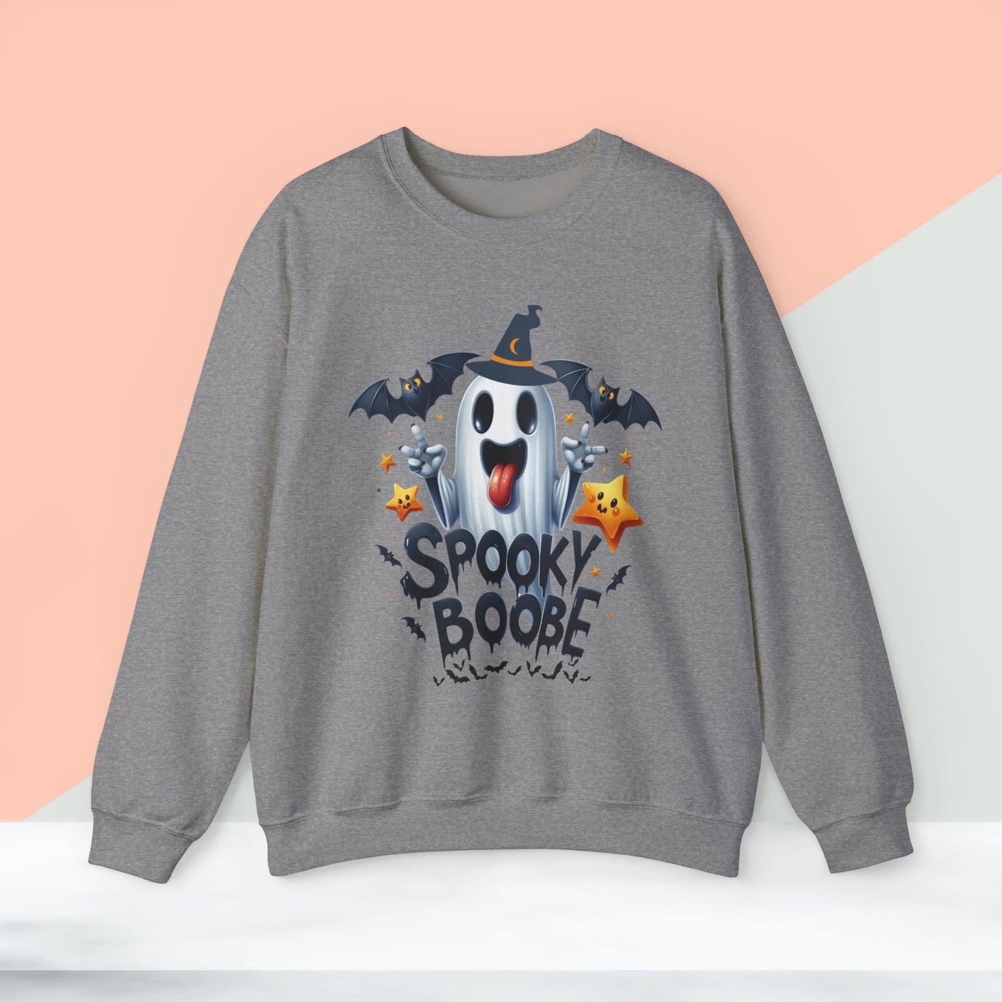 Spooky Halloween Sweatshirt - Unisex Heavy Blend Crewneck, halloween sweatshirt, cute spooky cat sweatshirt.