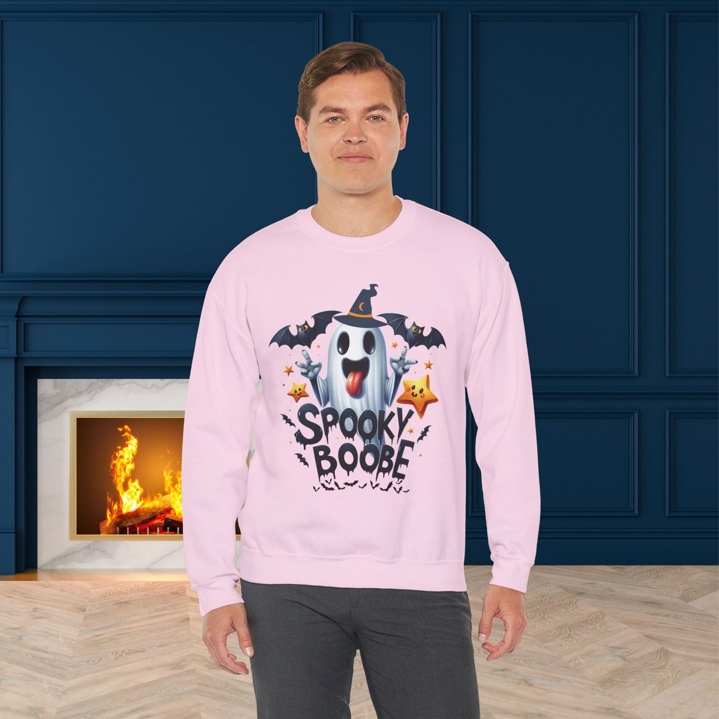 Spooky Halloween Sweatshirt - Unisex Heavy Blend Crewneck, halloween sweatshirt, cute spooky cat sweatshirt.