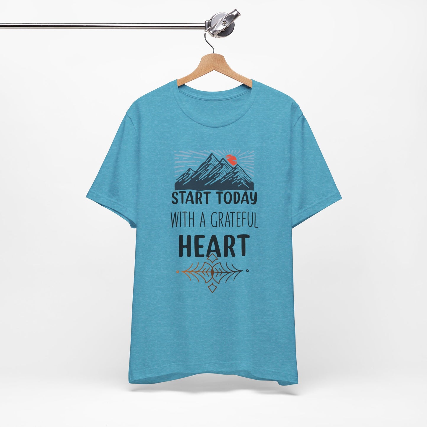 Start Today With A Grateful Heart Yoga T-Shirt, Cute Yoga workout Shirt, Yoga lovers T-shirt, Yoga Instructor Gift, Gym shirt, Gift For Yoga lover, Gift For Yogi.