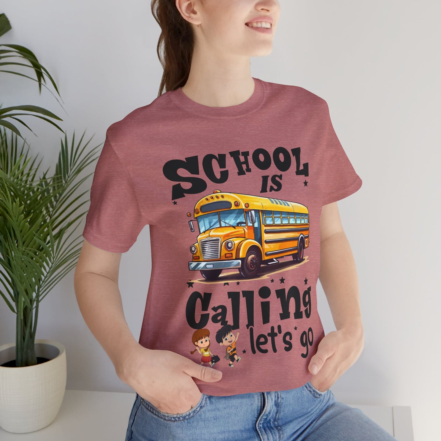 School Is calling T-shirt, First Day Of School T-Shirt, Teacher Back To school unisex jersey short sleeve.First Day Vibes T-Shirt.