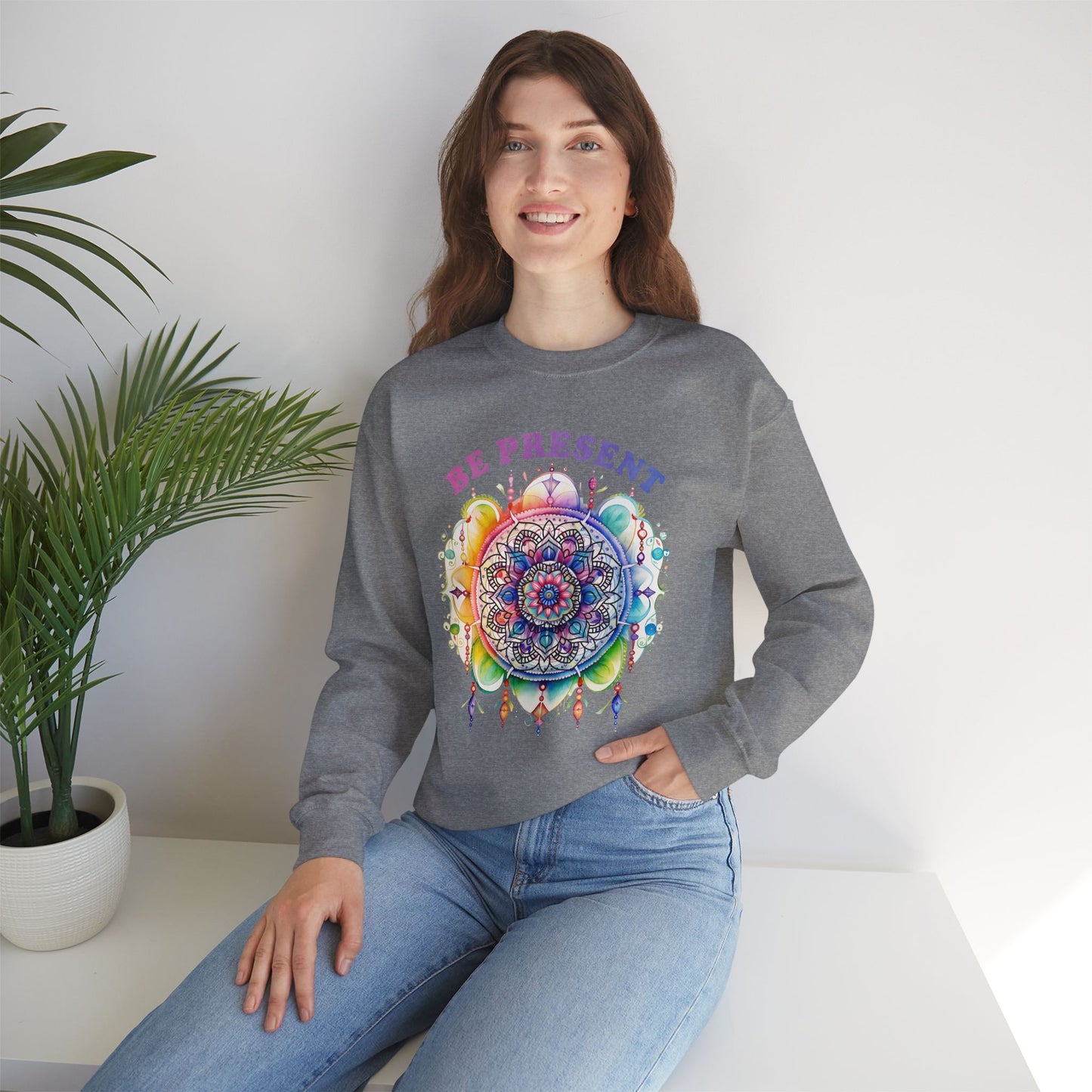 Be Present Yoga unisex heavy blend crewneck sweatshirt,Yoga workout Sweatshirt,Yoga lovers Sweatshirt, Yoga Instructor Gift, Gym Sweatshirt, Gift For Yoga lovers, Gift For Yogi.