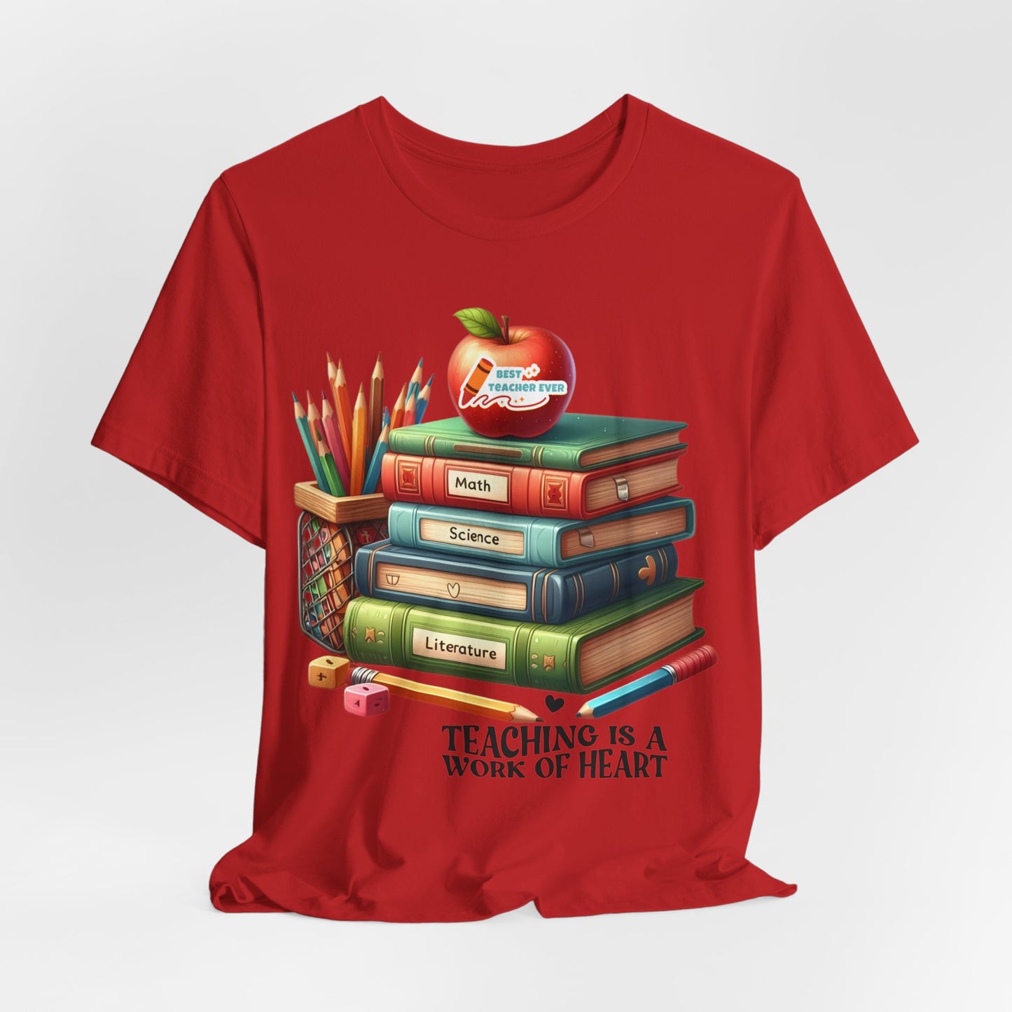 Teaching Is A Work Of Heart T-shirt, Hello Teacher T-Shirt, Back To School T-Shirt, Teach Love Inspire Teacher Shirt, Teacher Back To school unisex jersey short sleeve.First Day Vibes T-Shirt.