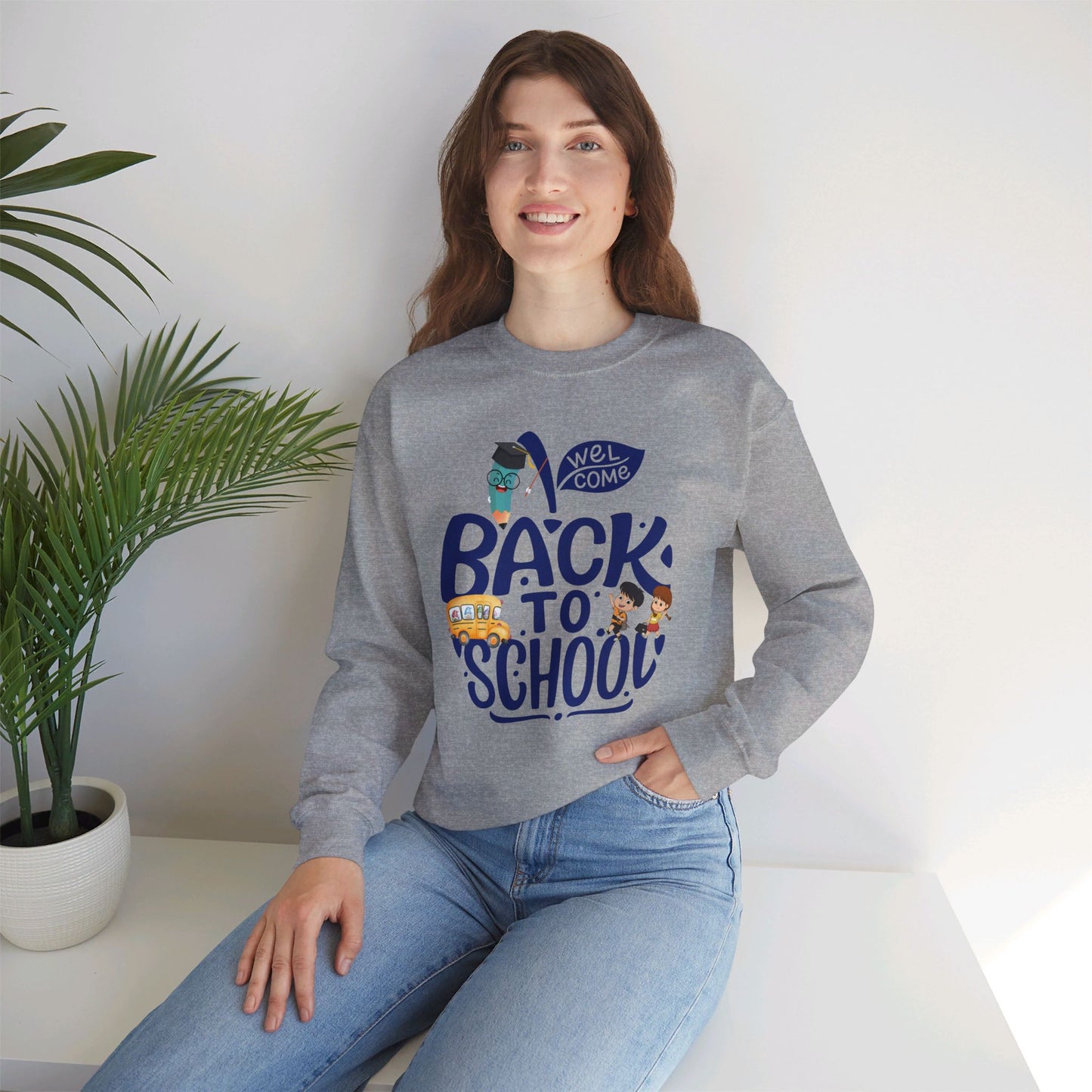 Back To school unisex heavy blend crewneck sweatshirt, We Love Teachers Sweatshirt,Teacher Back To school  Sweatshirt. First Day Vibes Sweatshirt.