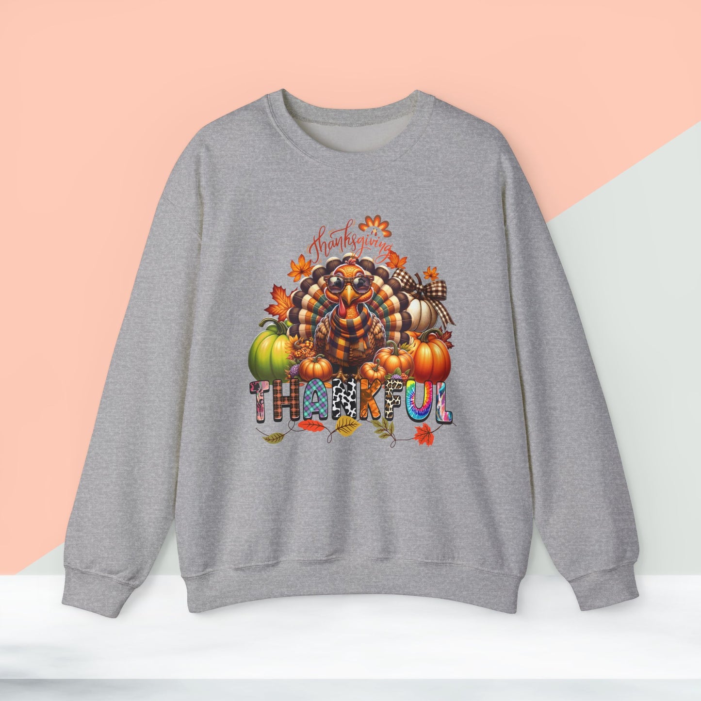 HappyThanksgiving Day Sweatshirt - Unisex Heavy Blend, Happy Thanksgiving2024 Sweatshirt, Thanksgiving Gift, Festive Sweatshirt.