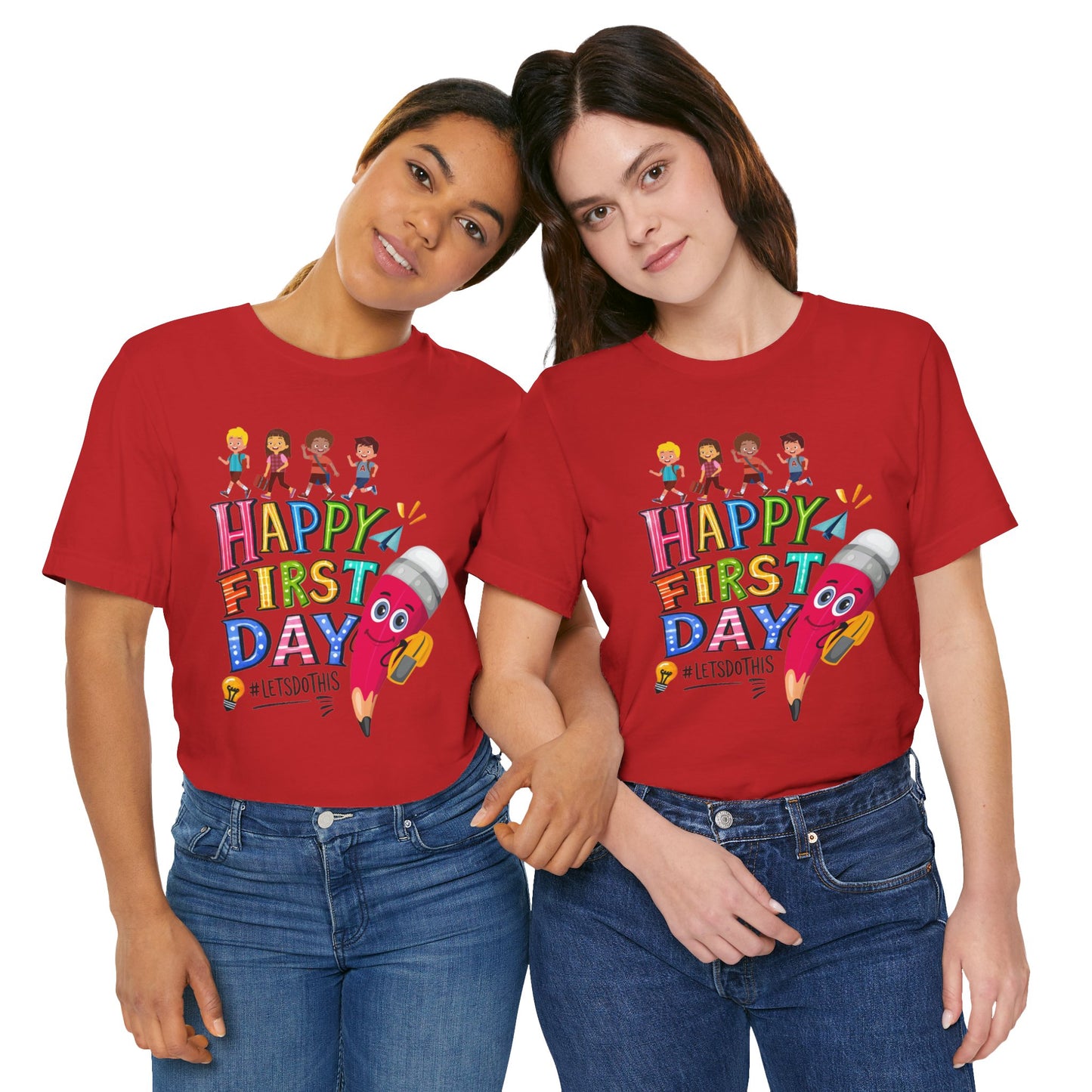 Happy First day T-Shirt, Hello Teacher T-Shirt, Back To School T-Shirt, Teach Love Inspire Teacher Shirt, Teacher Back To school unisex jersey short sleeve.First Day Vibes T-Shirt.