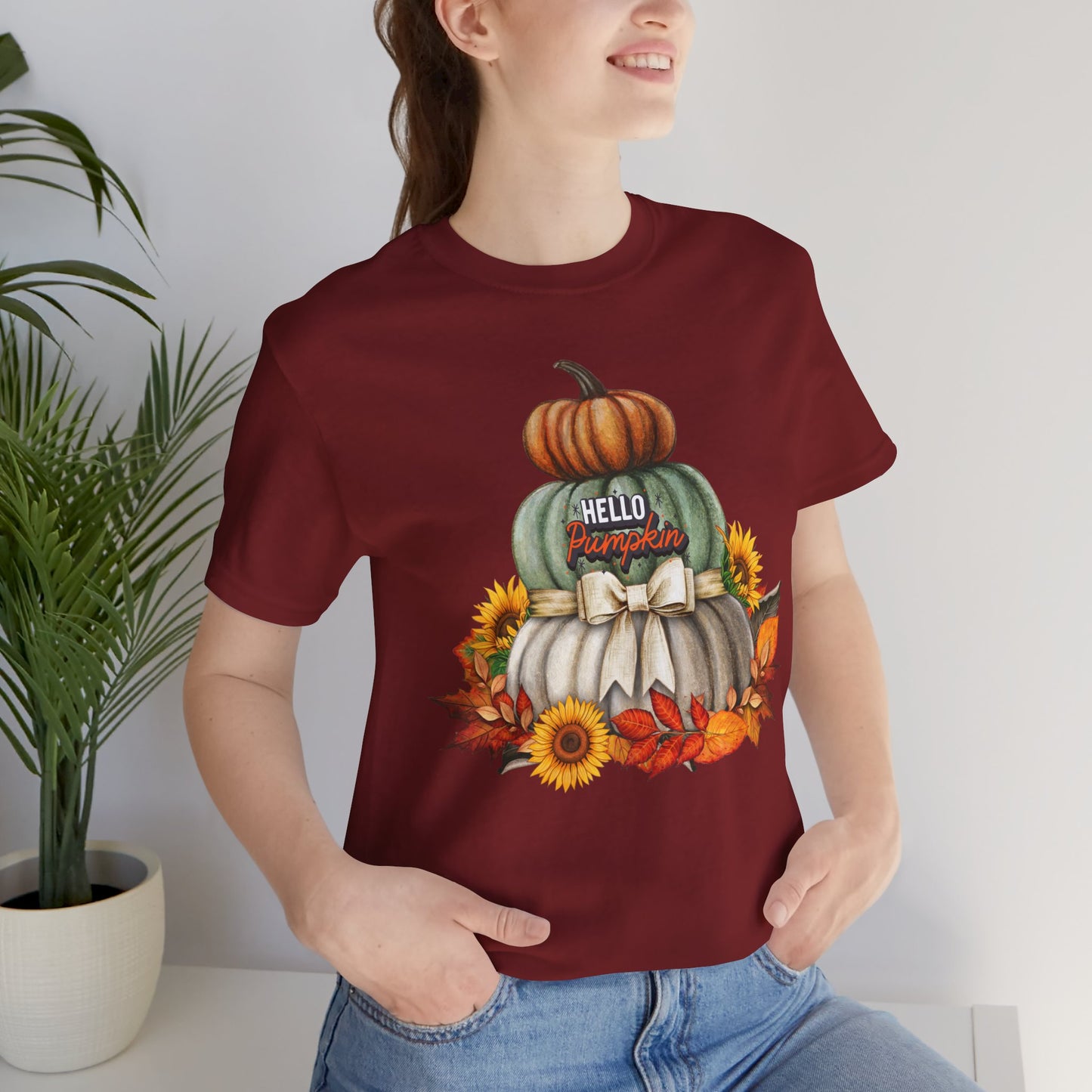 Hello Pumpkin Thanksgiving T-shirt, Happy thanksgiving 2024 T-shirt, Thanksgiving Gift,Turkey Shirt, Family Thanksgiving, Holiday Outfit.