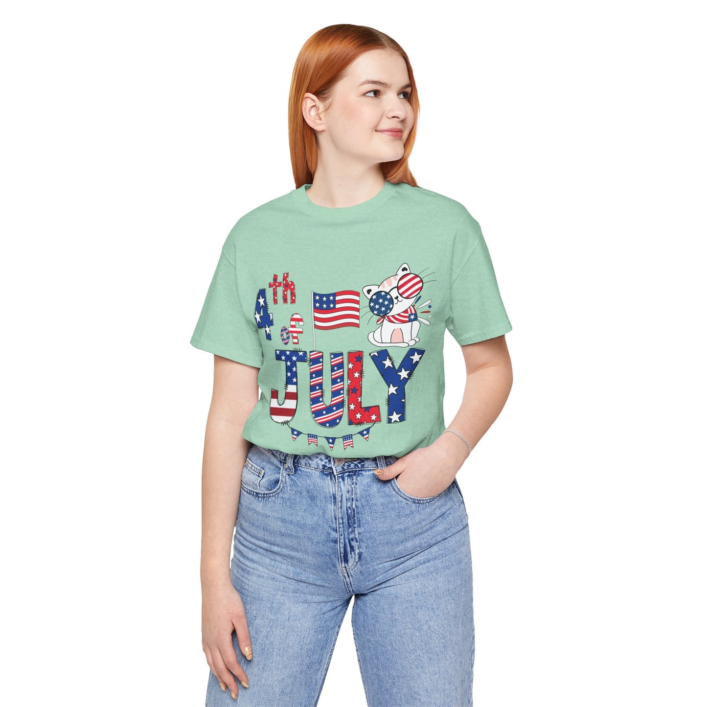 4th of July T-shirt, Red White Blue T-Shirt, Fourth of July unisex jersey short sleeve.