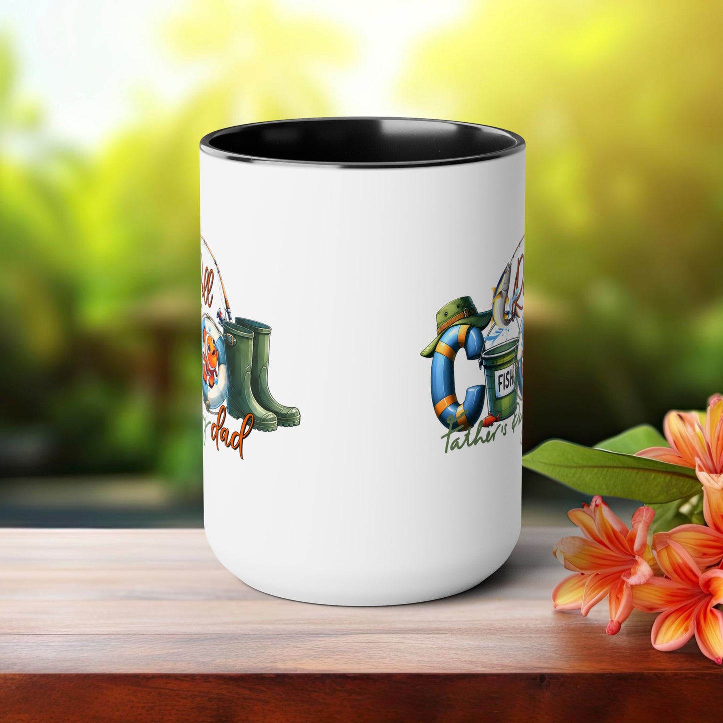 Happy father's dayTow-Tone Coffee Mug.15oz, Gift for Dad, Daddy's Coffee Mug