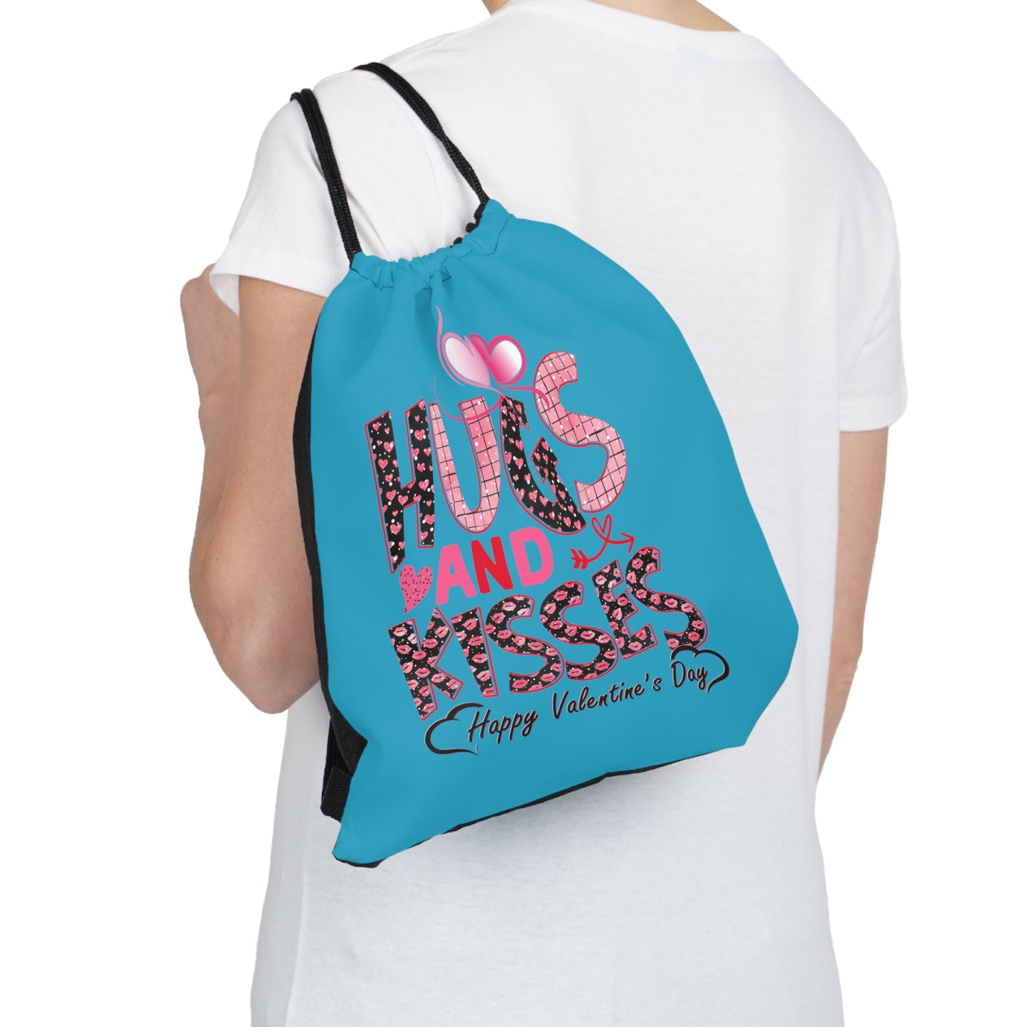 Happy Valentines Day Drawstring Bag