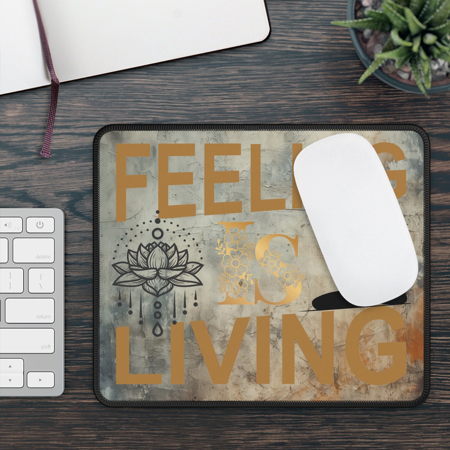 Feeling Is Living Yoga Mouse Pad,Unique Gift For Meditation And Yoga Lover, Cute Yoga Mouse Pad, Mindful Yoga Gift, Yoga lover Mouse Pad, Yoga Instructor Gift, Gift For Yoga lovers, Gift For Yogi.