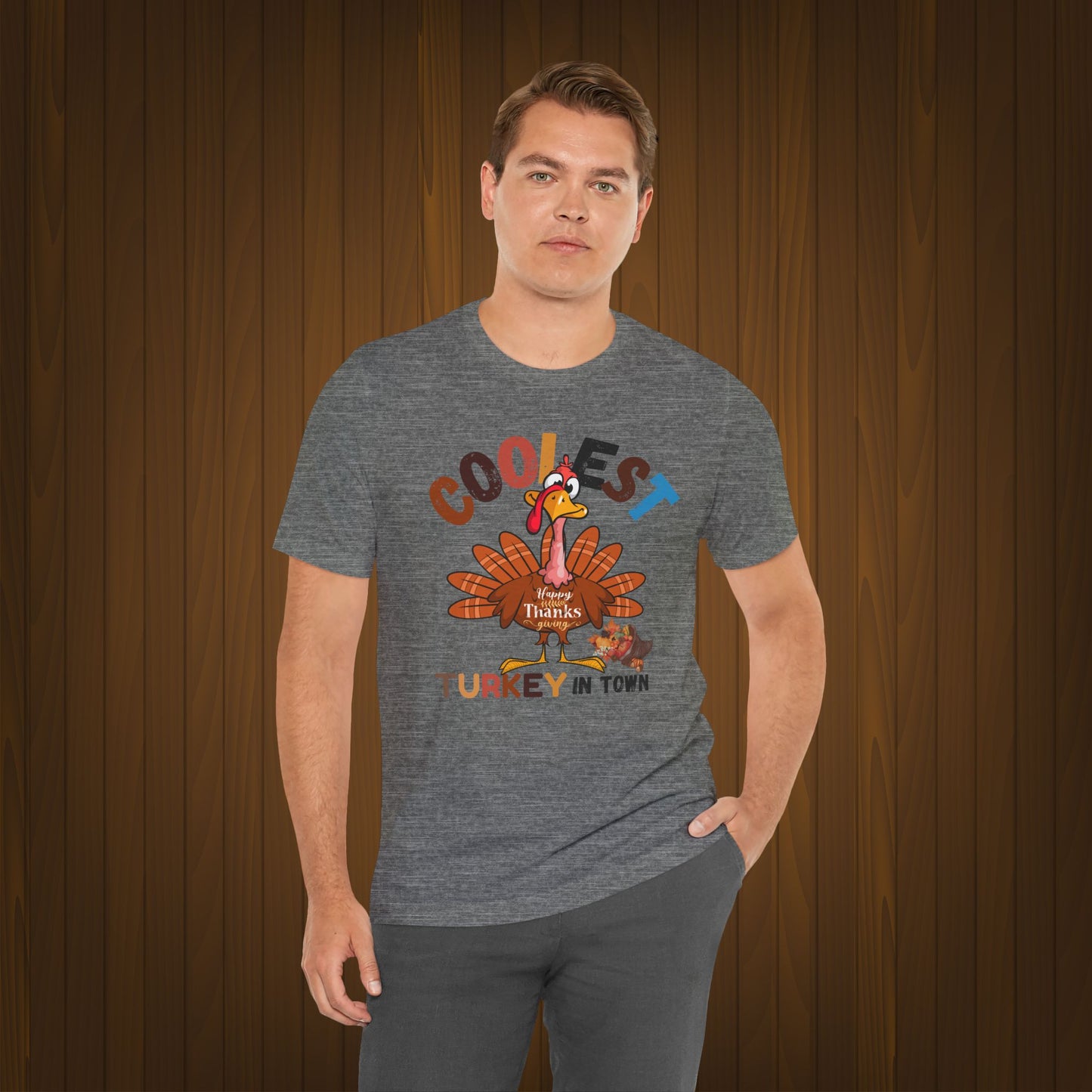 Coolest Turkey InTown T-shirt, Happy Thanksgiving T-shirt, Happy thanksgiving 2024 T-shirt, Thanksgiving Gift,Turkey Shirt, Family Thanksgiving, Holiday Outfit.