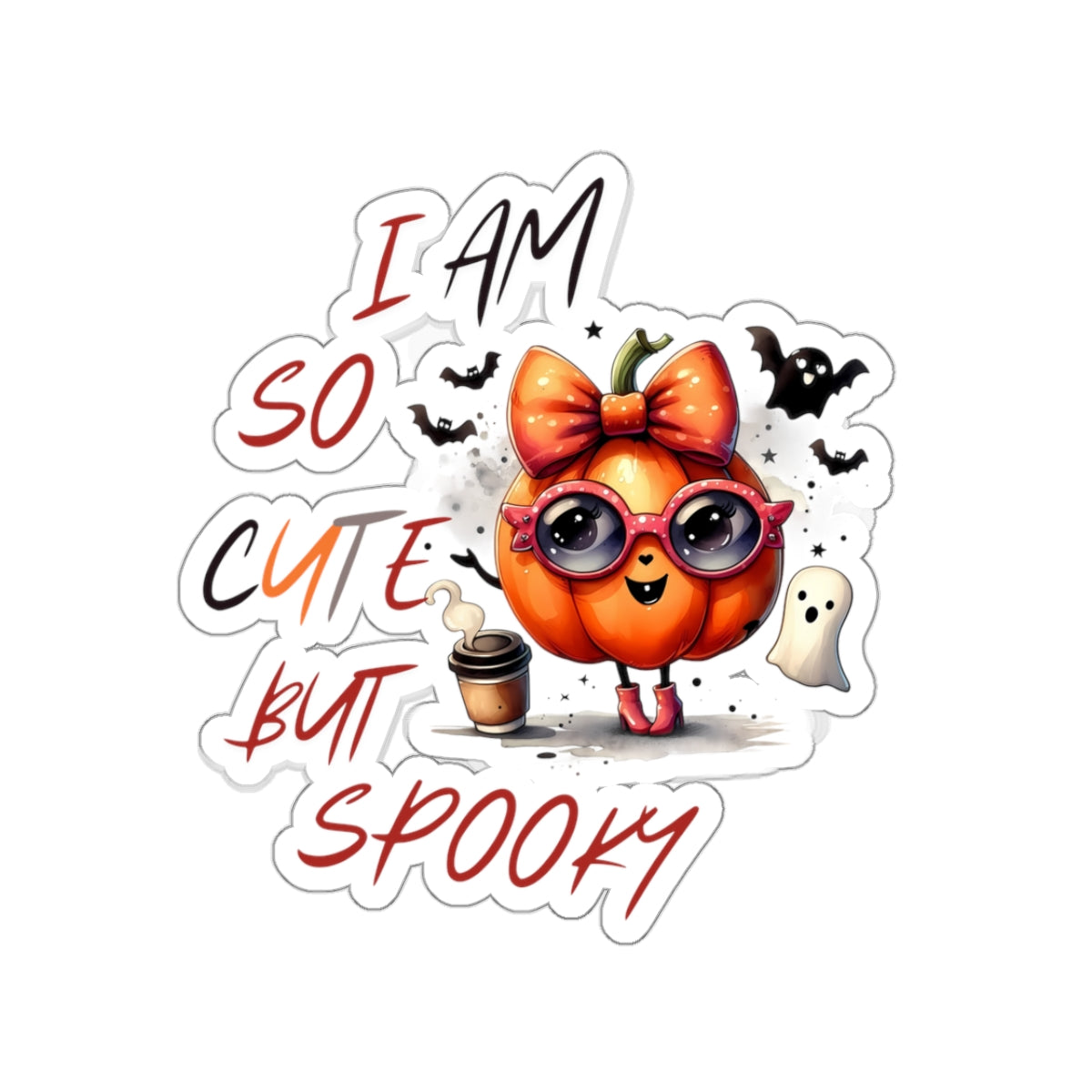 I Am So Cute But Spooky Halloween Kiss-Cut Stickers, Happy Halloween Kiss-Cut Stickers, Spooky Season Kiss-Cut Stickers, Trick Or Treat Halloween Kiss-Cut Stickers.