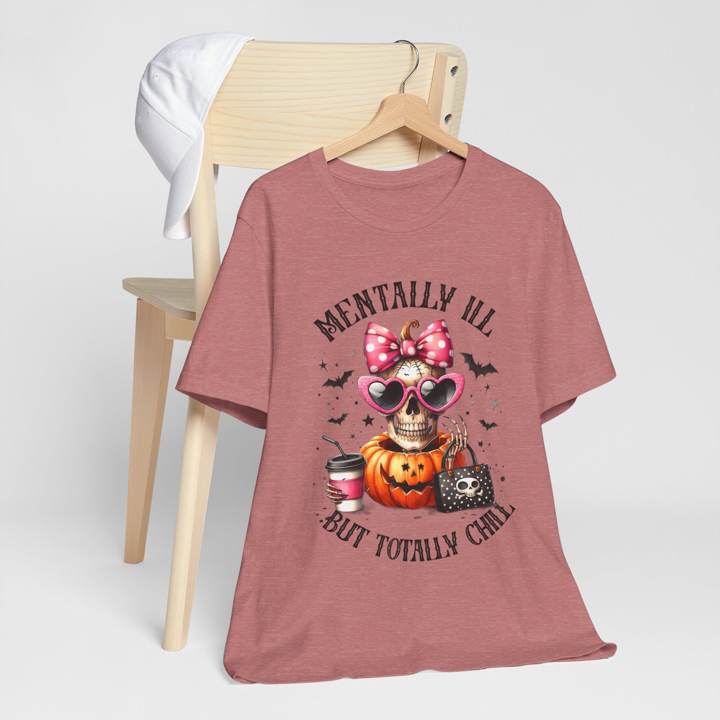 Mentally ill But Totally Chill Halloween T-shirt, Happy Halloween T-shirt, Trick Or Treat T-shirt, Halloween T-shirt, Cool Halloween T-shirt, Spooky T-shirt,