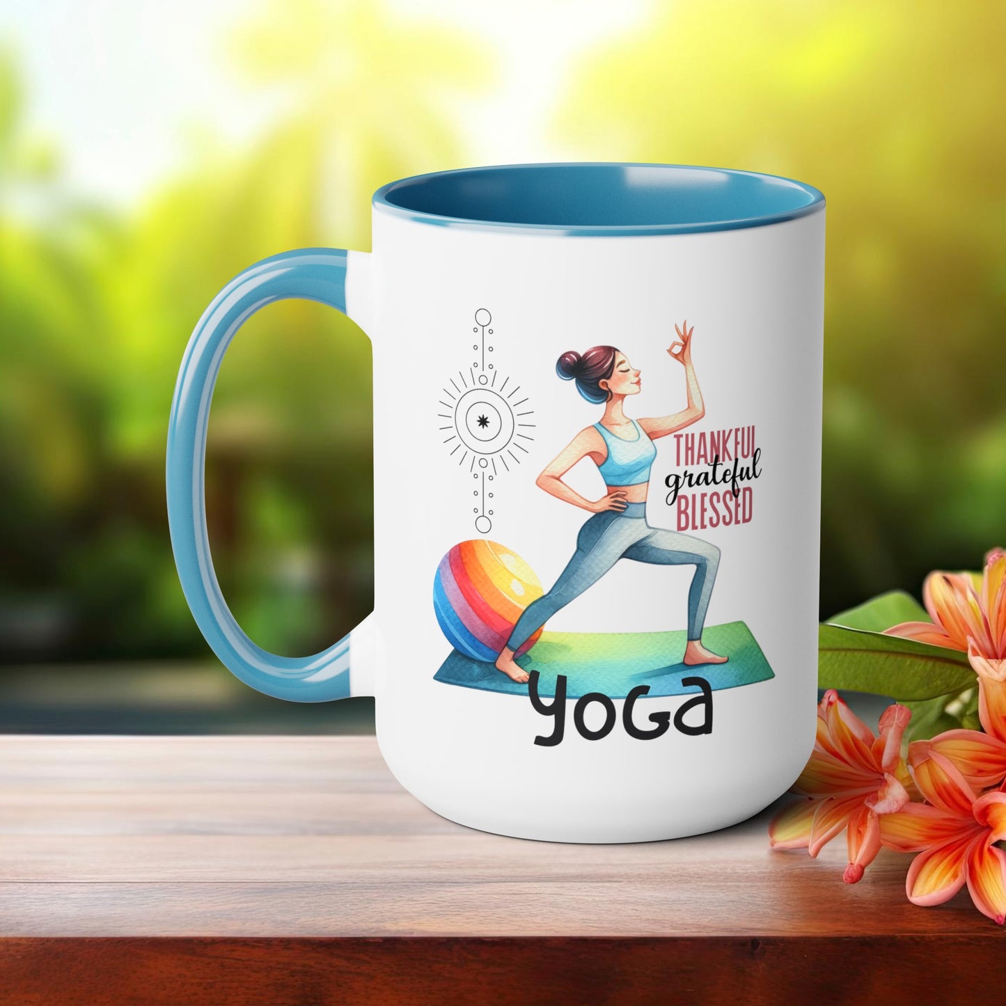 Thankful Grateful Blessed Yoga Coffee Mug, Cute Yoga Coffee Mug, Yoga lovers Coffee Mug, Yoga Instructor Gift, Gift For Yoga lover, Gift For Yogi.