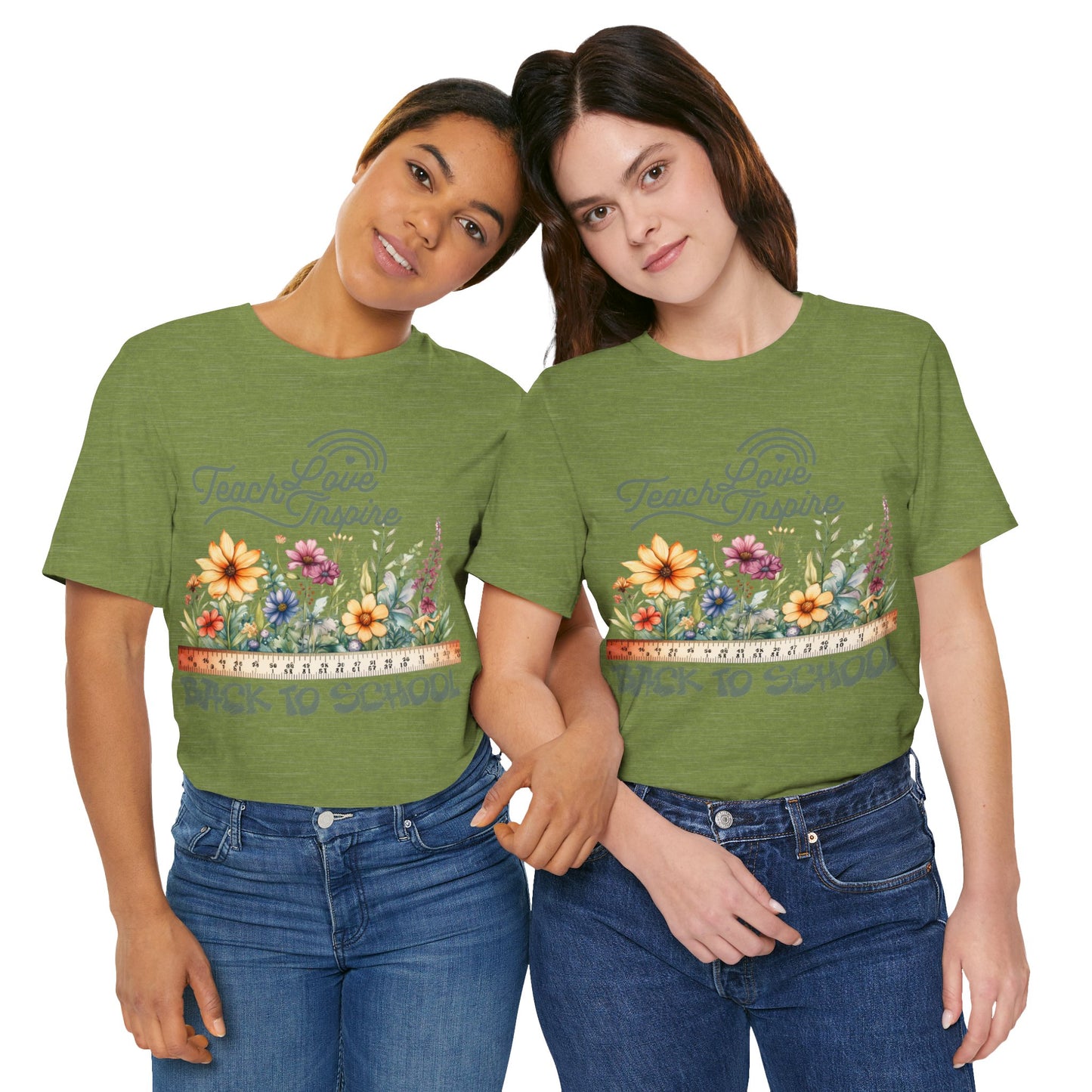 Love Teach Inspire T-Shirt, Back To School T-Shirt, Teacher Back To school unisex jersey short sleeve.First Day Vibes T-Shirt.