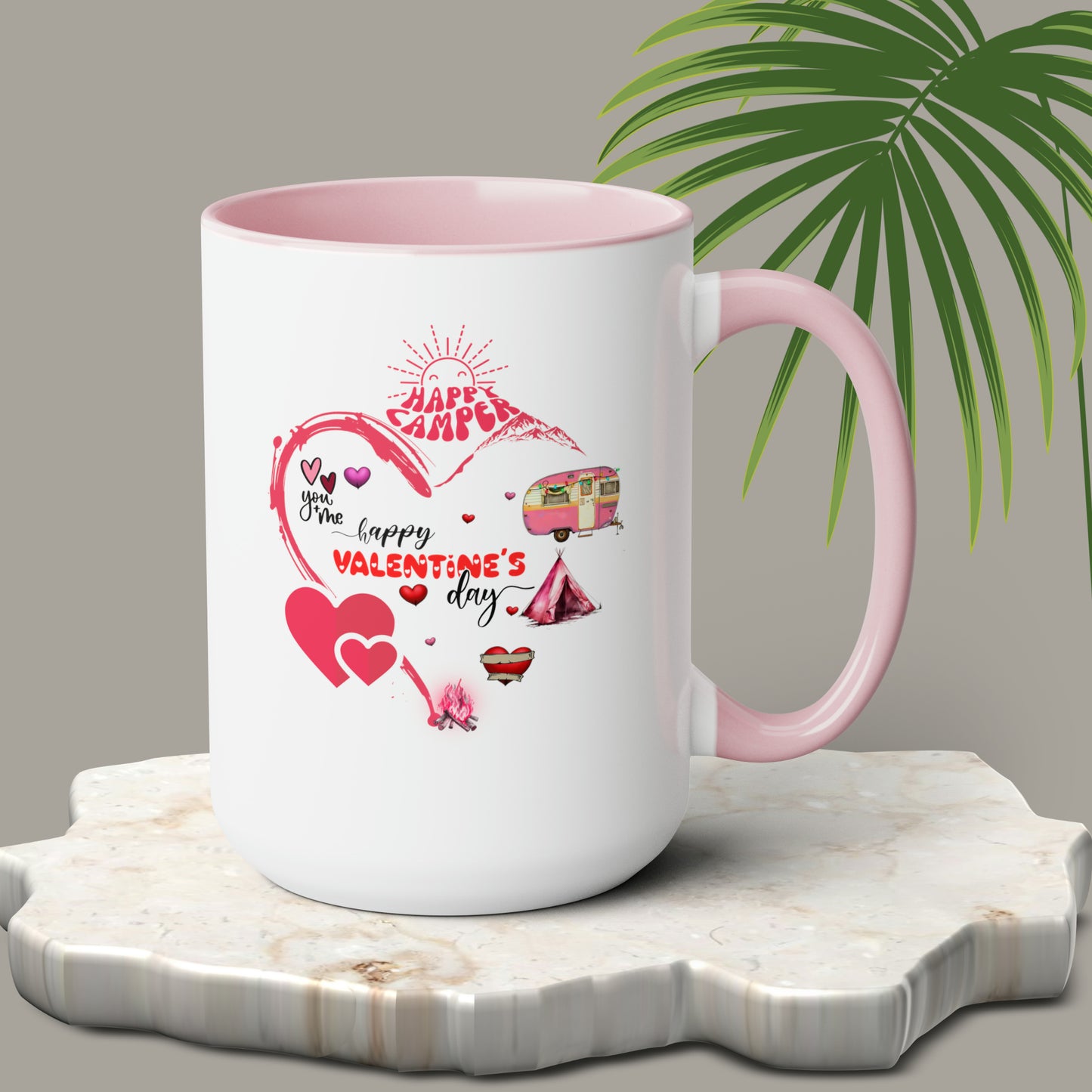 Happy valentines day Two-Tone Coffee Mugs, 15oz