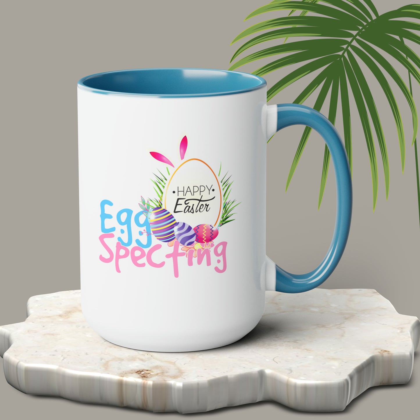 Happy Easter Two-Tone Coffee Mugs, 15oz