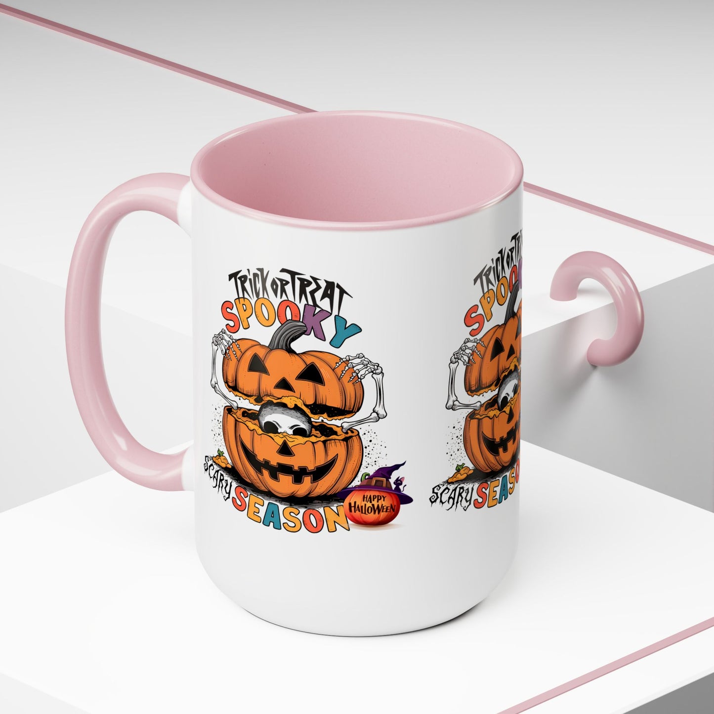 Spooky Scary Halloween Coffee Mug,  Let's Go Halloween Coffee Mug, Trick or Treat Halloween Coffee Mug, Cute Skeleton Coffee Mug, Spooky Season Halloween Coffee Mug.