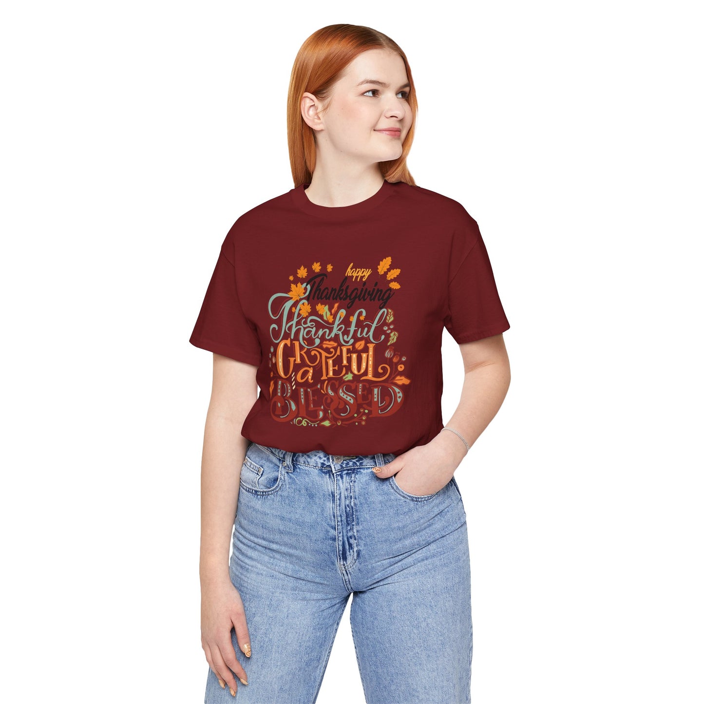 Thankful Grateful Blessed T-shirt, Happy Thanksgiving T-shirt, Happy thanksgiving 2024 T-shirt, Thanksgiving Gift,Turkey Shirt, Family Thanksgiving, Holiday Outfit.