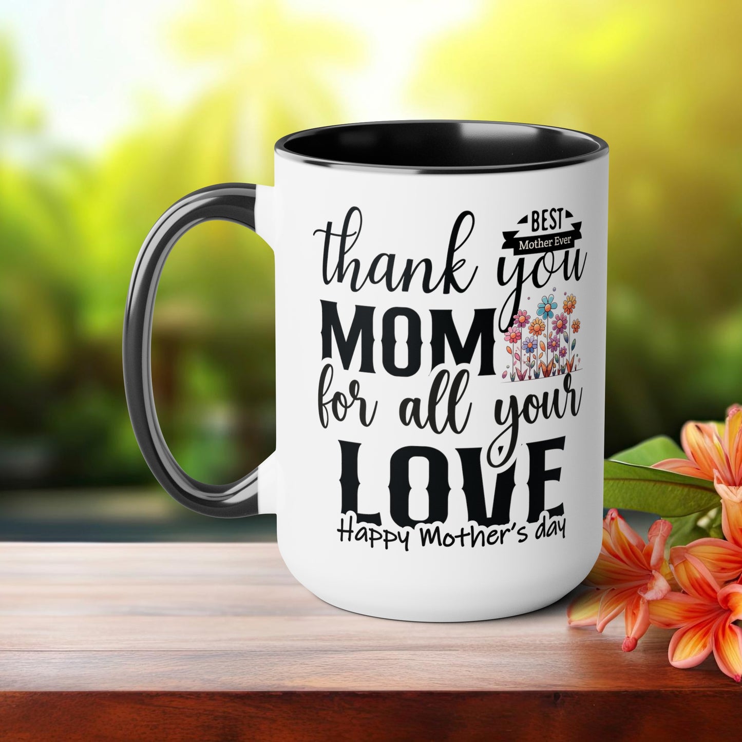 Happy Mother's dayTow-Tone Coffee Mug.15oz, Gift for mom, Mama's Coffee Mug