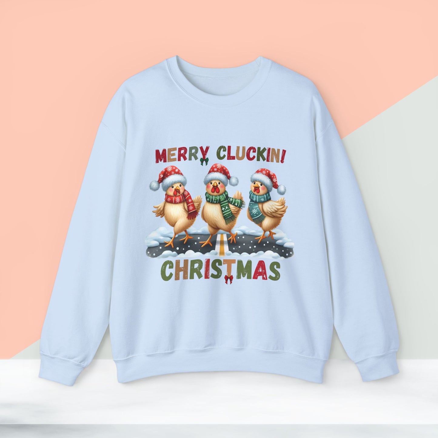 Merry Clucking! Christmas Sweatshirt - Unisex Heavy Blend, Merry Christmas, Festive, Christmas Gift, Crewneck, merry Christmas Sweatshirt, Christmas Sweatshirt  Christmas Gift, Festive Sweatshirt.