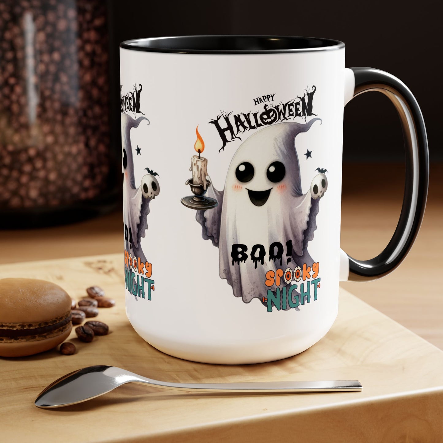 Spooky Night Halloween Coffee Mug,  Let's Go Halloween Coffee Mug, Trick or Treat Halloween Coffee Mug, Cute Skeleton Coffee Mug, Spooky Season Halloween Coffee Mug.