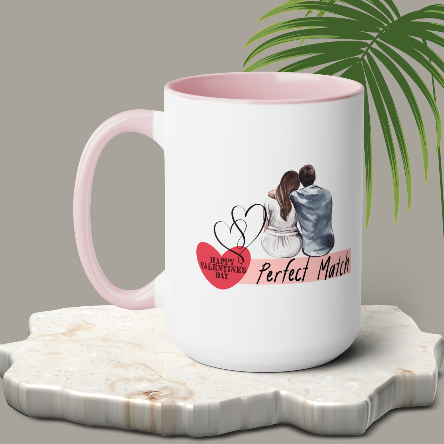 Happy valentines day Two-Tone Coffee Mugs, 15oz