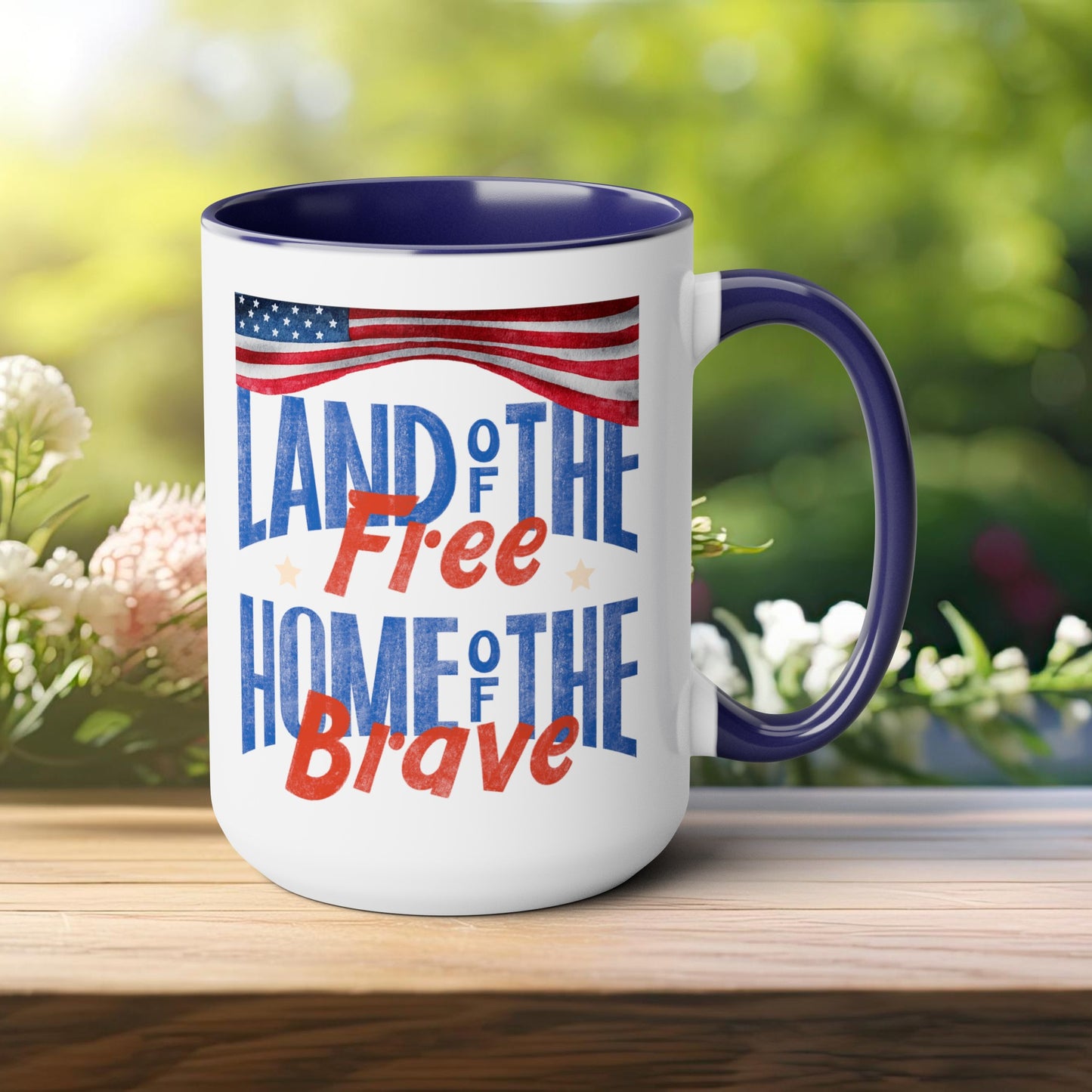 Happy 4th Of July Two -Tone Coffee Mug.15oz.