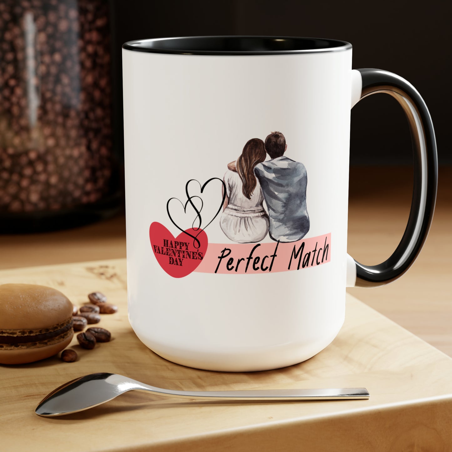 Happy valentines day Two-Tone Coffee Mugs, 15oz