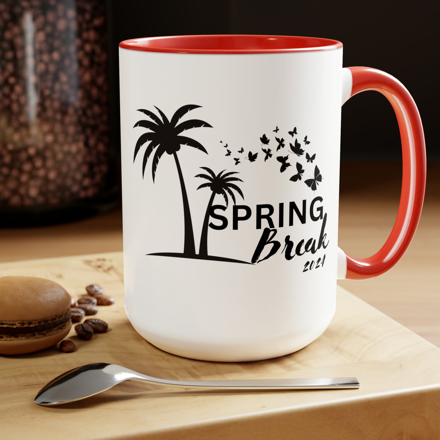 Spring Break 2024 Two-Tone Coffee Mugs, 15oz