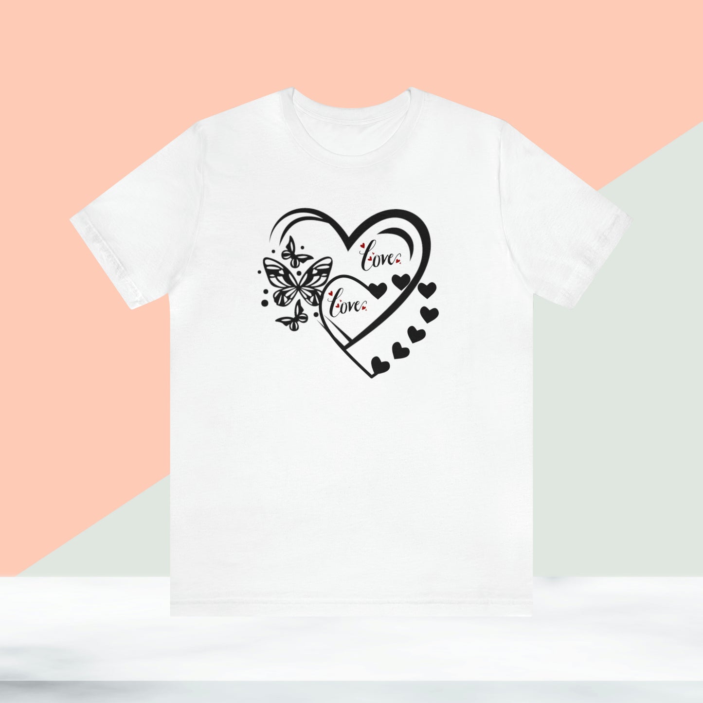 Happy valentines day butterfly heart shape Unisex Jersey Short Sleeve Tee