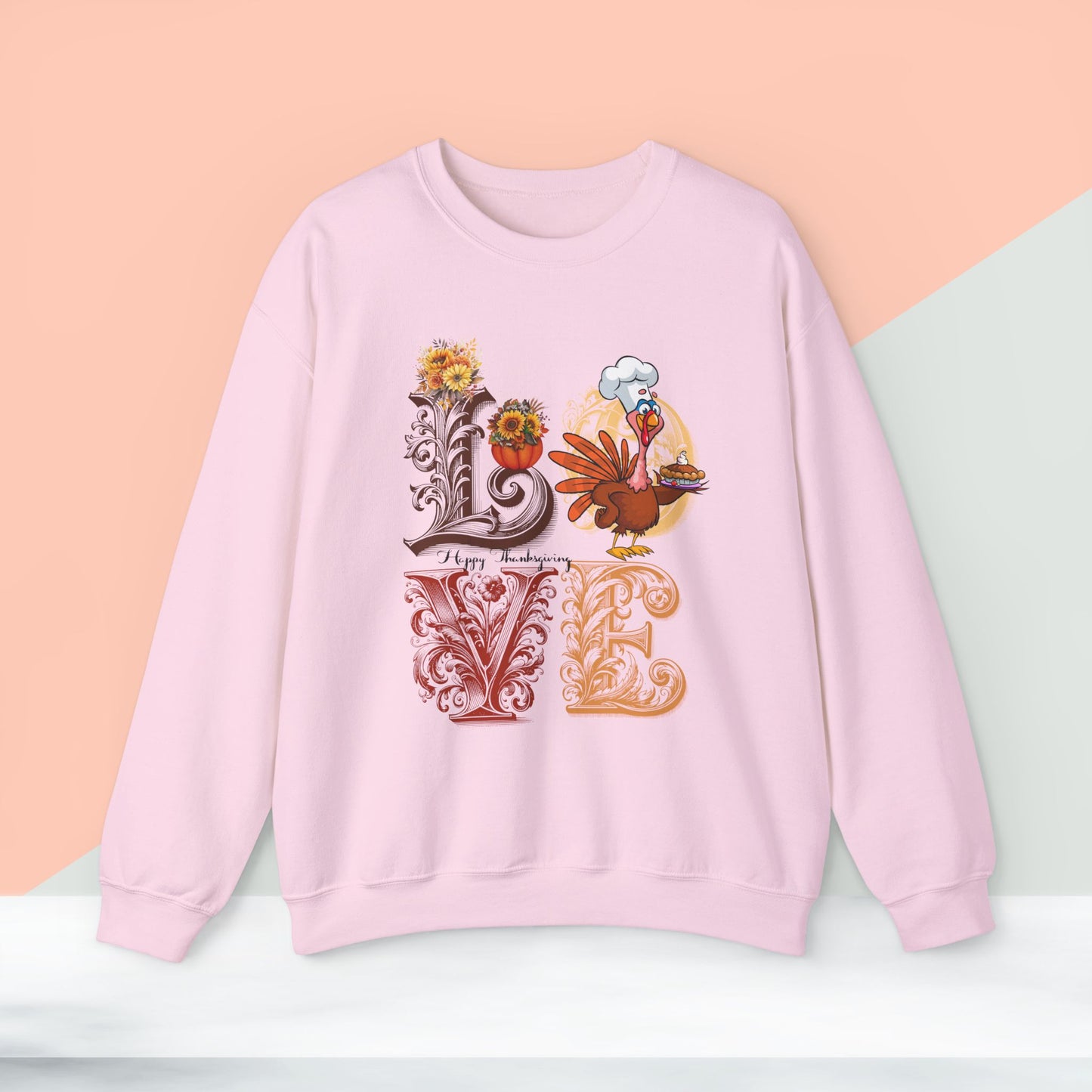 Love Thanksgiving Sweatshirt, HappyThanksgiving Sweatshirt - Unisex Heavy Blend, Happy Thanksgiving2024 Sweatshirt, Thanksgiving Gift, Festive Sweatshirt.