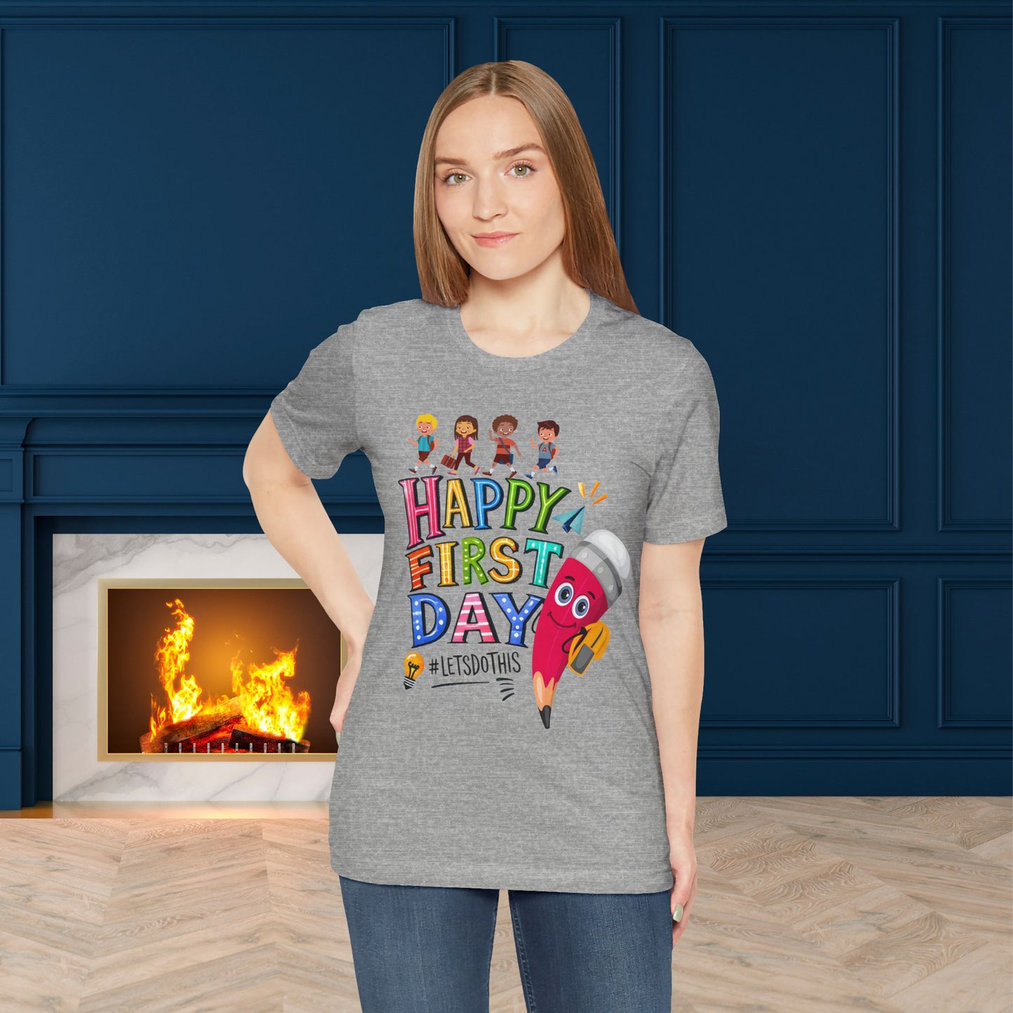 Happy First day T-Shirt, Hello Teacher T-Shirt, Back To School T-Shirt, Teach Love Inspire Teacher Shirt, Teacher Back To school unisex jersey short sleeve.First Day Vibes T-Shirt.