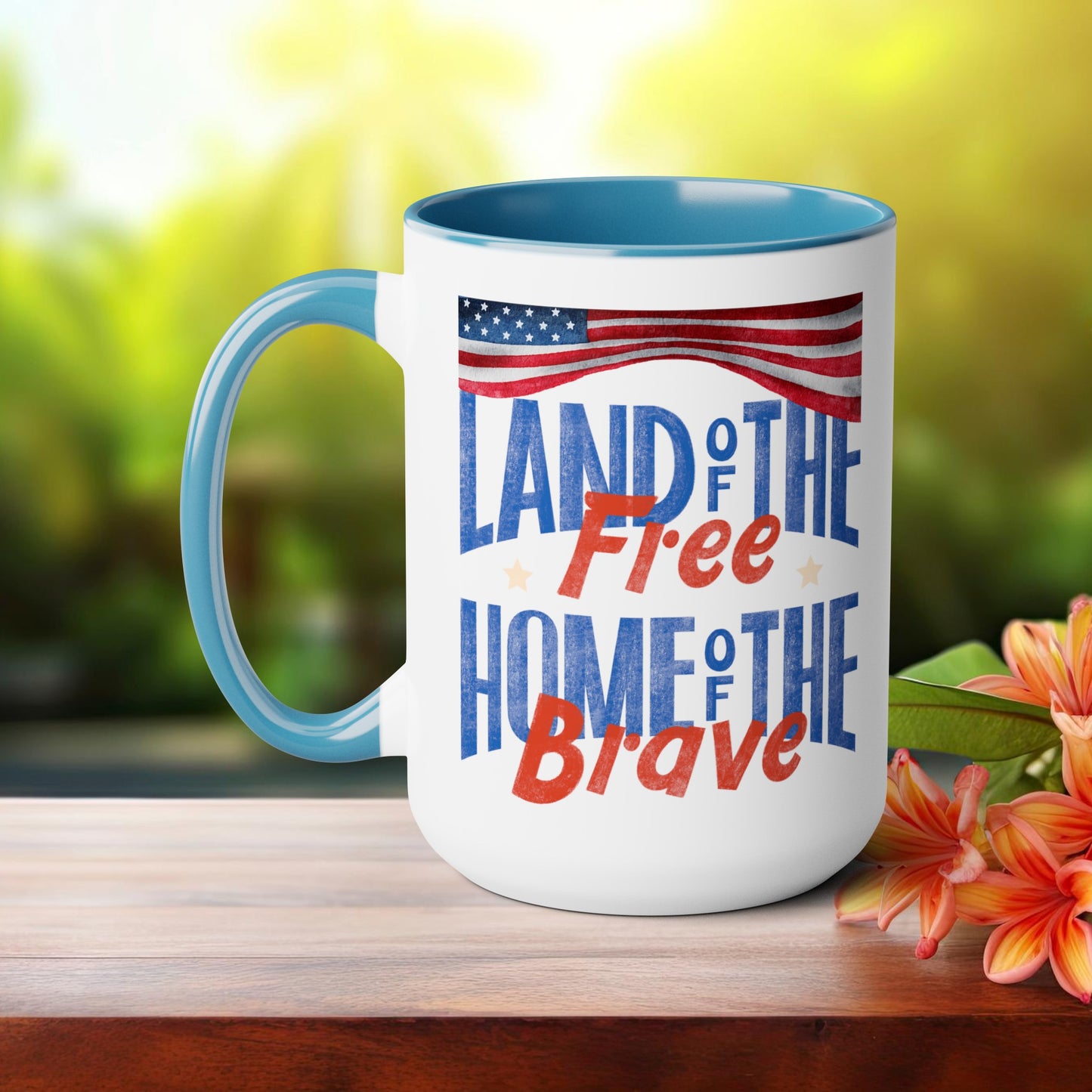 Happy 4th Of July Two -Tone Coffee Mug.15oz.