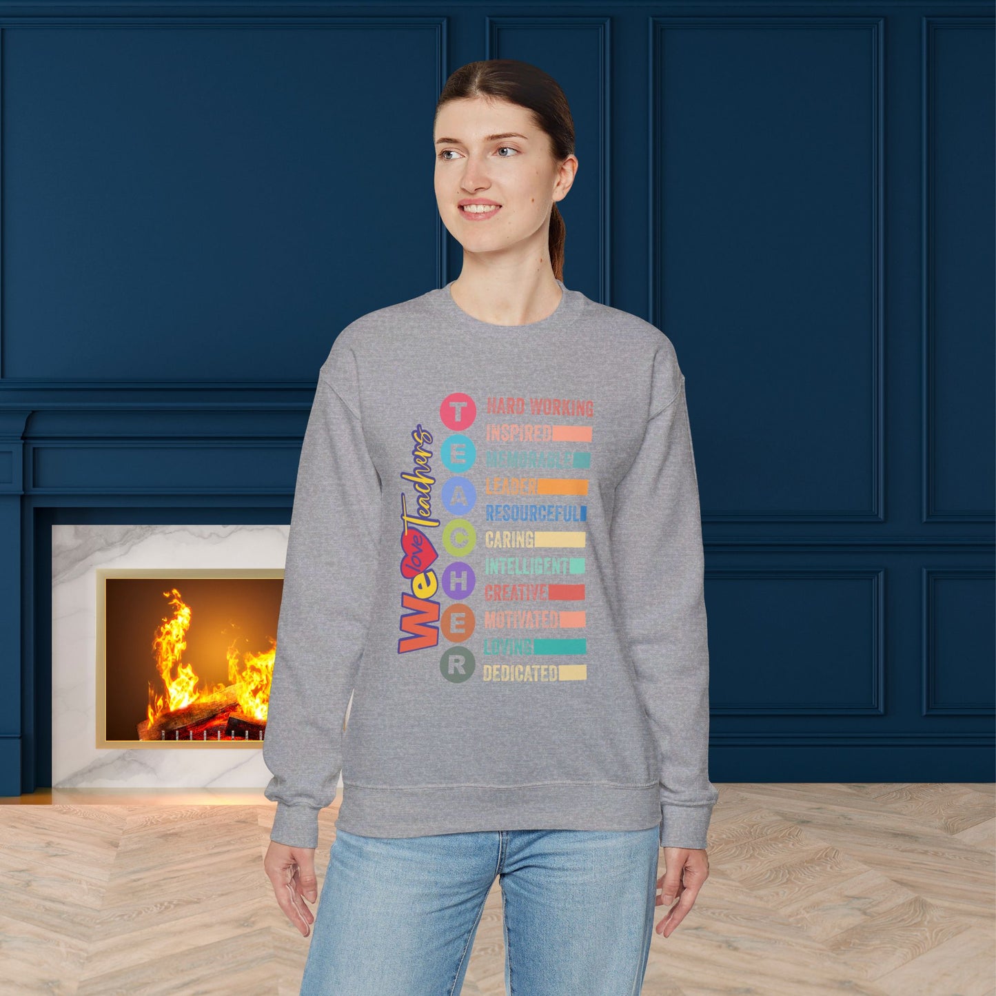 Back To school unisex heavy blend crewneck sweatshirt, We Love Teachers Sweatshirt,Teacher Back To school  Sweatshirt. First Day Vibes Sweatshirt.