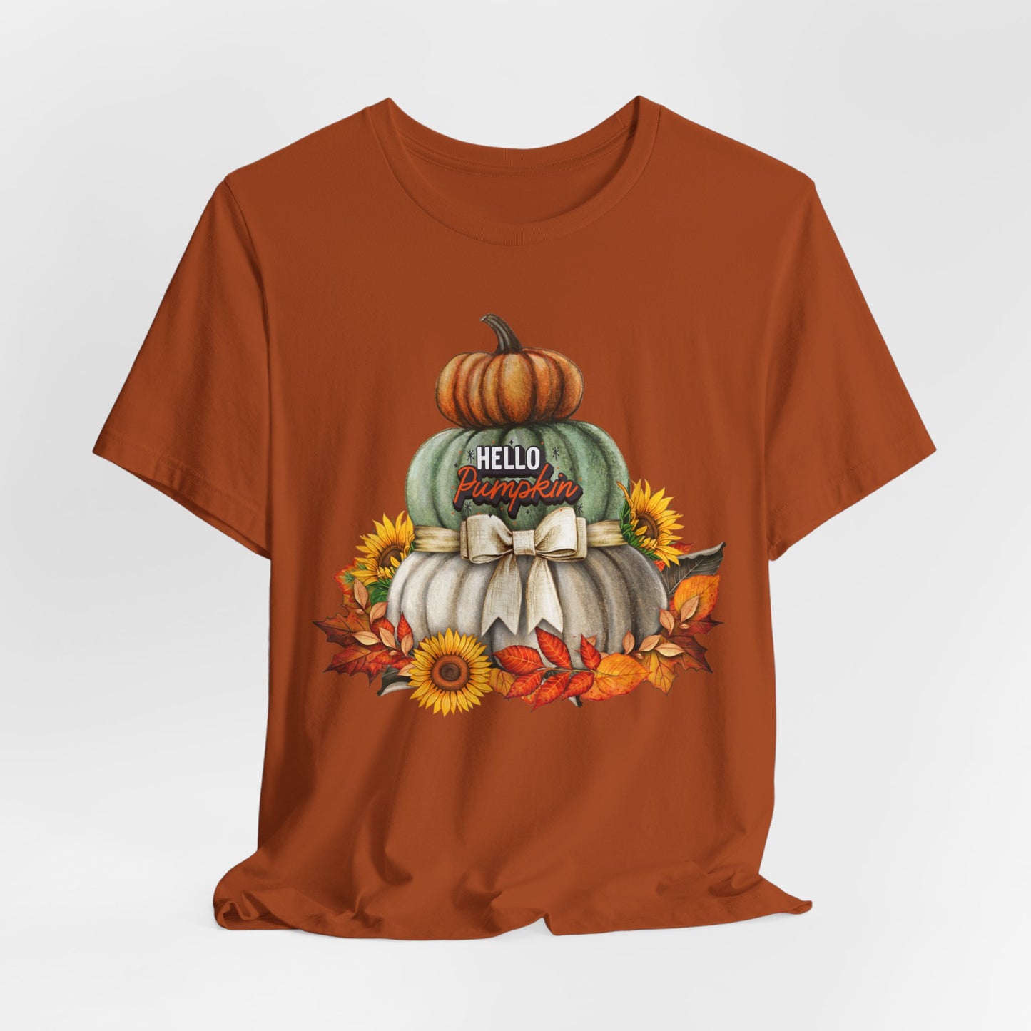 Hello Pumpkin Thanksgiving T-shirt, Happy thanksgiving 2024 T-shirt, Thanksgiving Gift,Turkey Shirt, Family Thanksgiving, Holiday Outfit.