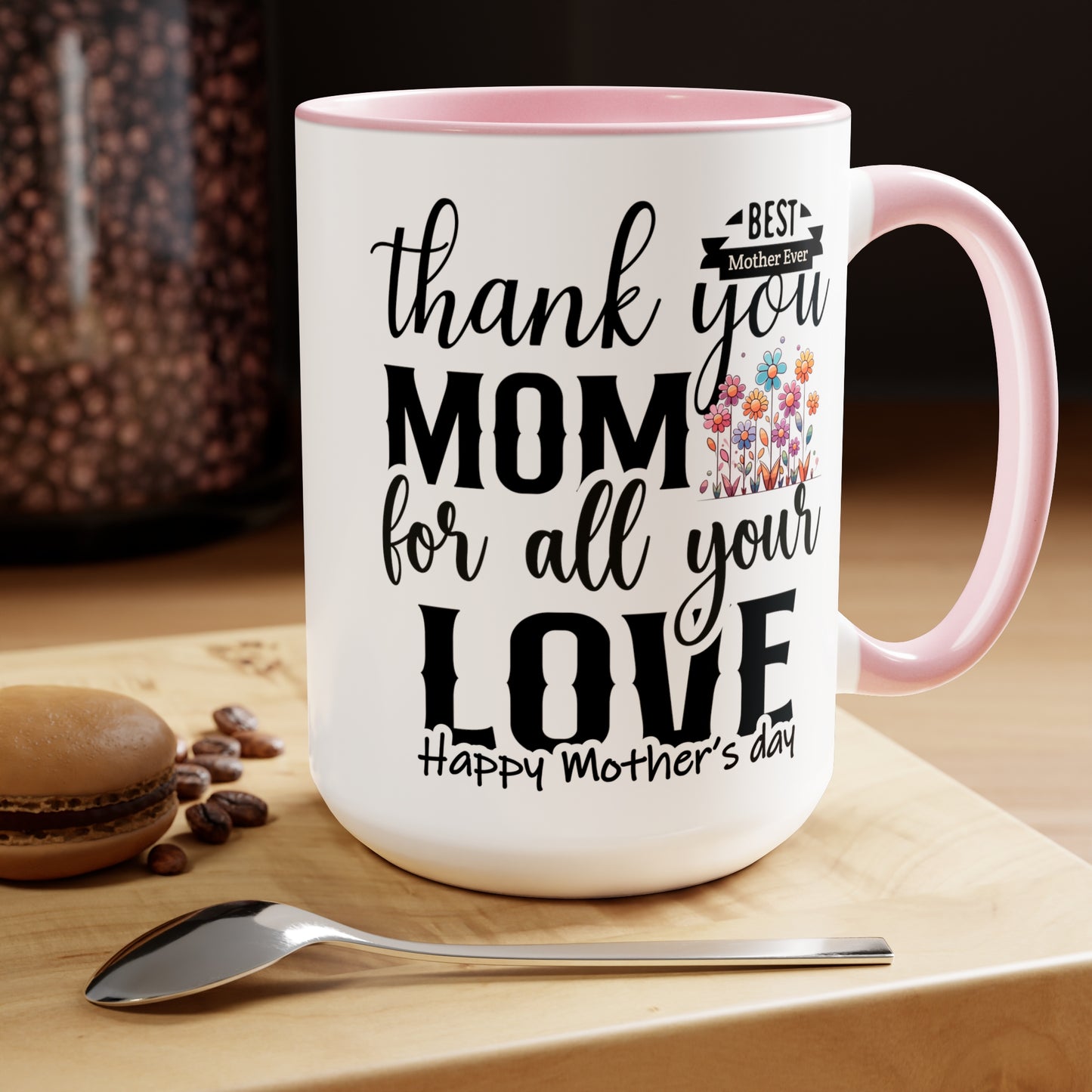 Happy Mother's dayTow-Tone Coffee Mug.15oz, Gift for mom, Mama's Coffee Mug