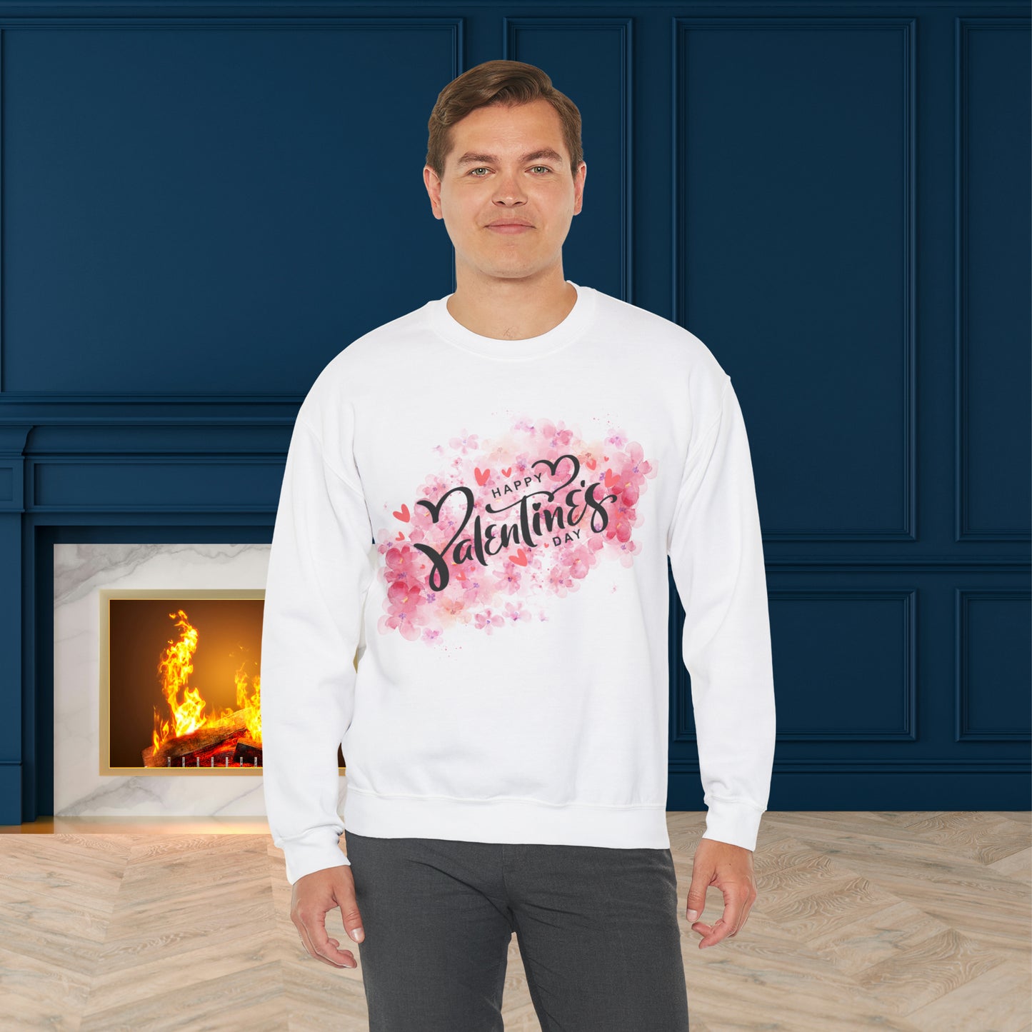 Happy valentines day Unisex Heavy Blend™ Crewneck Sweatshirt