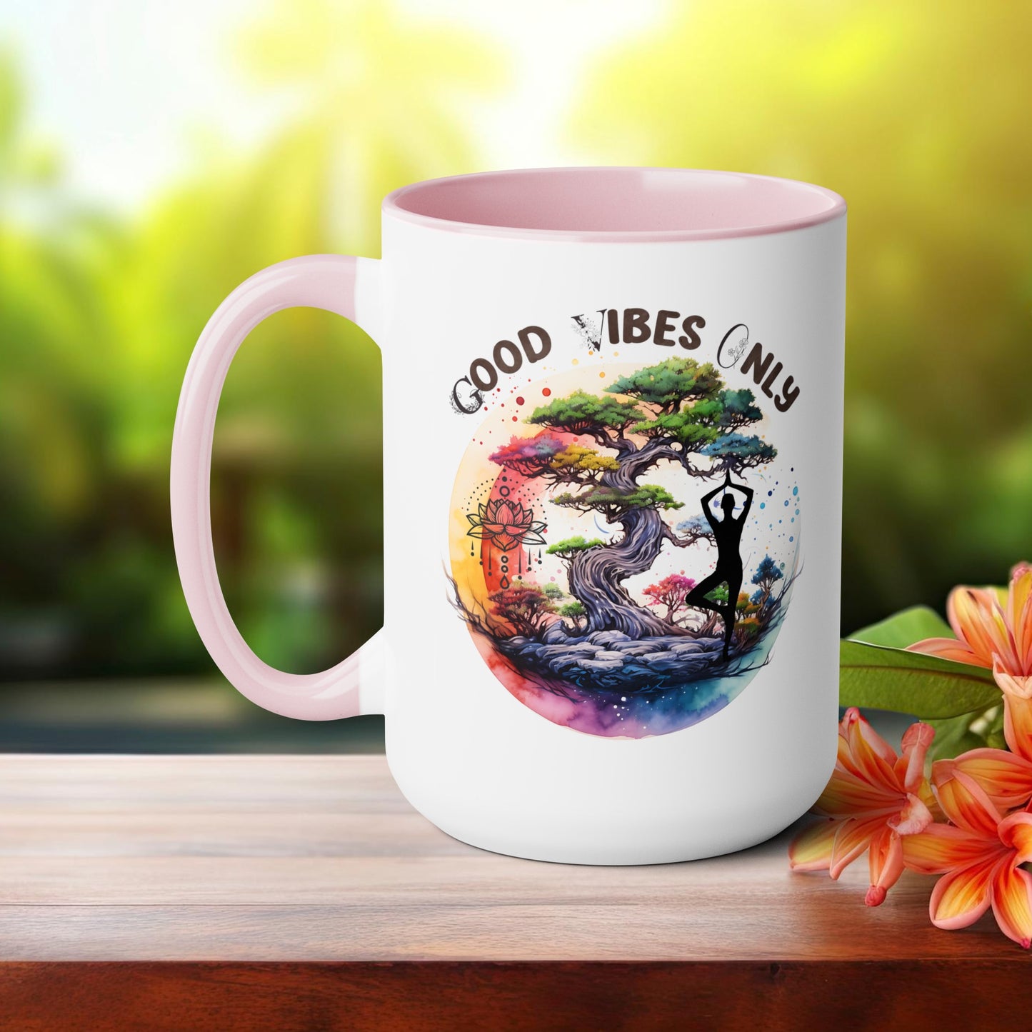 Good Vibes Only Yoga Coffee Mug, Cute Yoga Coffee Mug, Yoga lovers Coffee Mug, Yoga Instructor Gift, Gift For Yoga lover, Gift For Yogi.