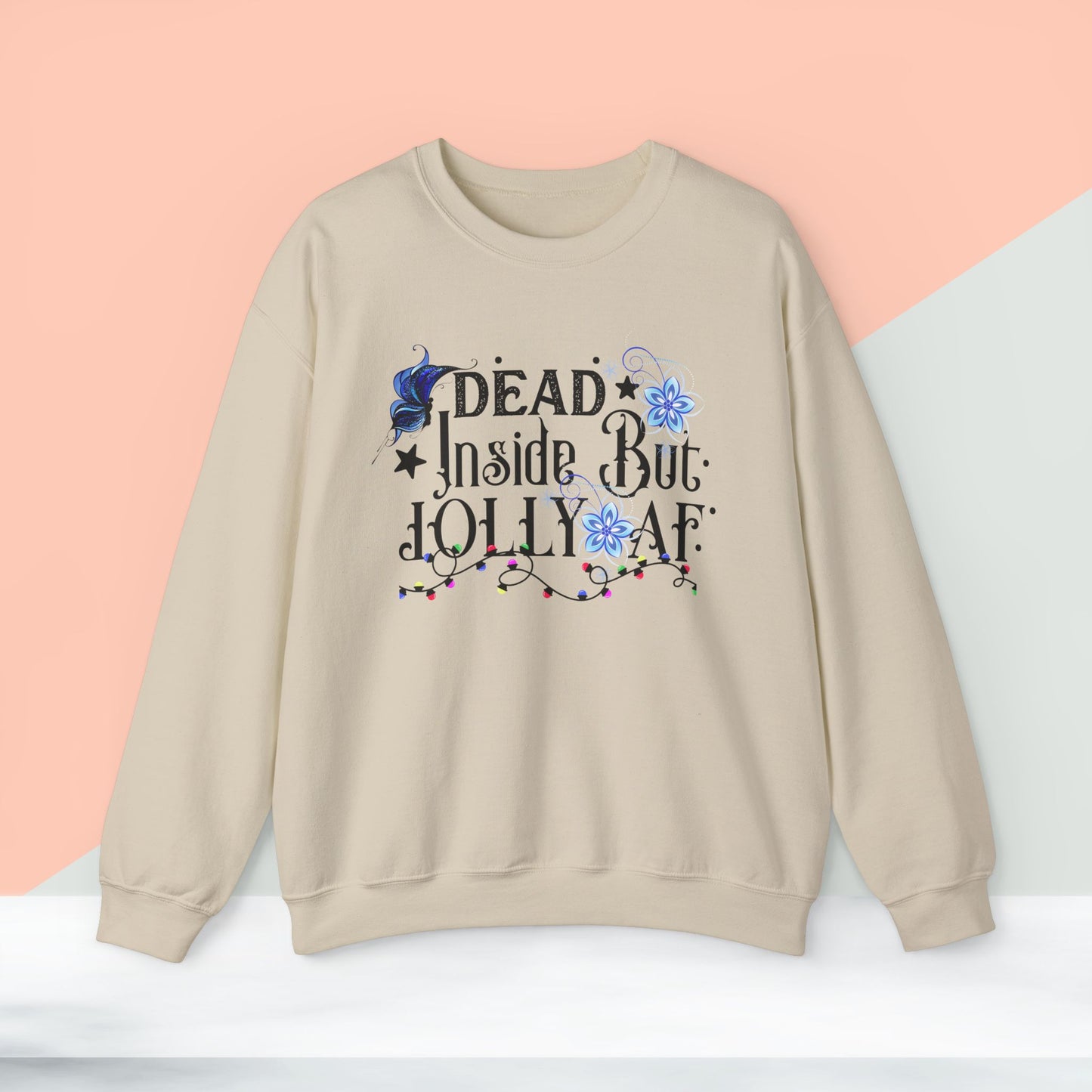 Dead Inside But Jolly AF Christmas Sweatshirt - Unisex Heavy Blend, Merry Christmas, Festive, Christmas Gift, Crewneck, merry Christmas Sweatshirt, Christmas Sweatshirt  Christmas Gift, Festive Sweatshirt.